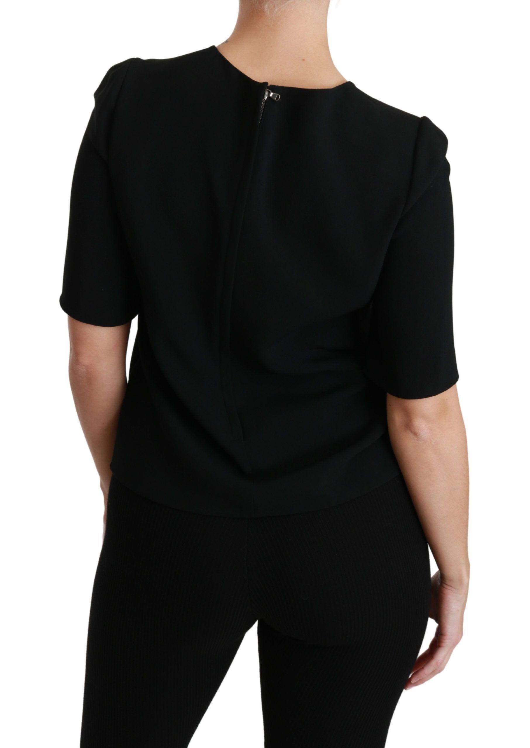 Dolce & Gabbana Elegant Black Stretch Blouse Top - Arichezz.store