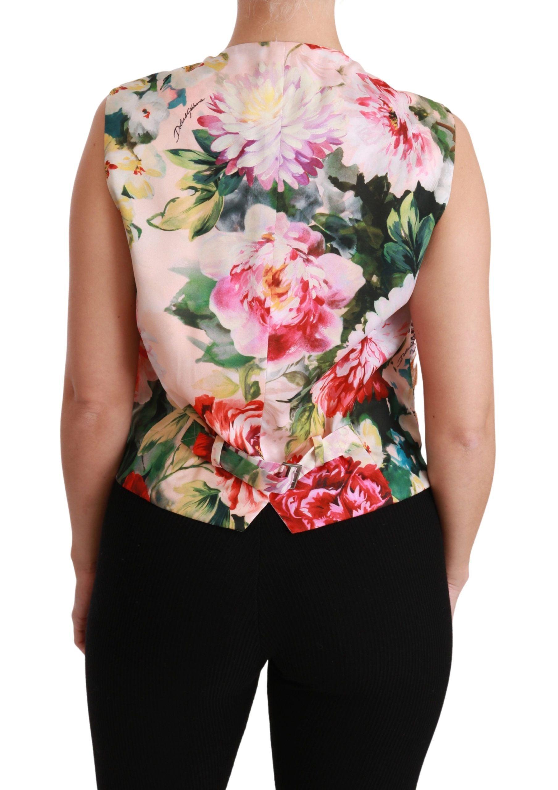 Dolce & Gabbana Multicolor Floral Brocade Sleeveless Vest - Arichezz.store