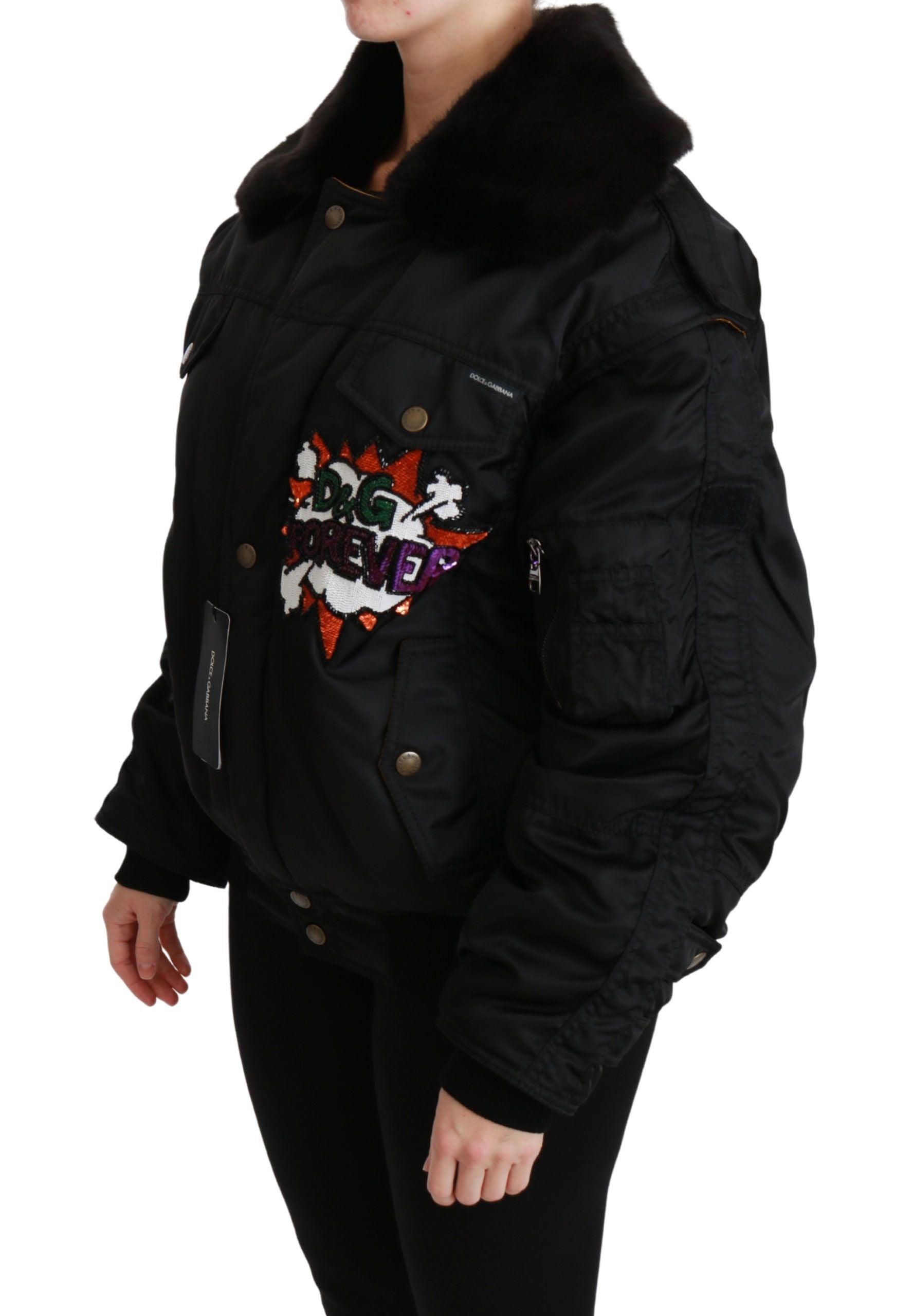 Dolce & Gabbana Elegant Black Bomber Jacket - Arichezz.store