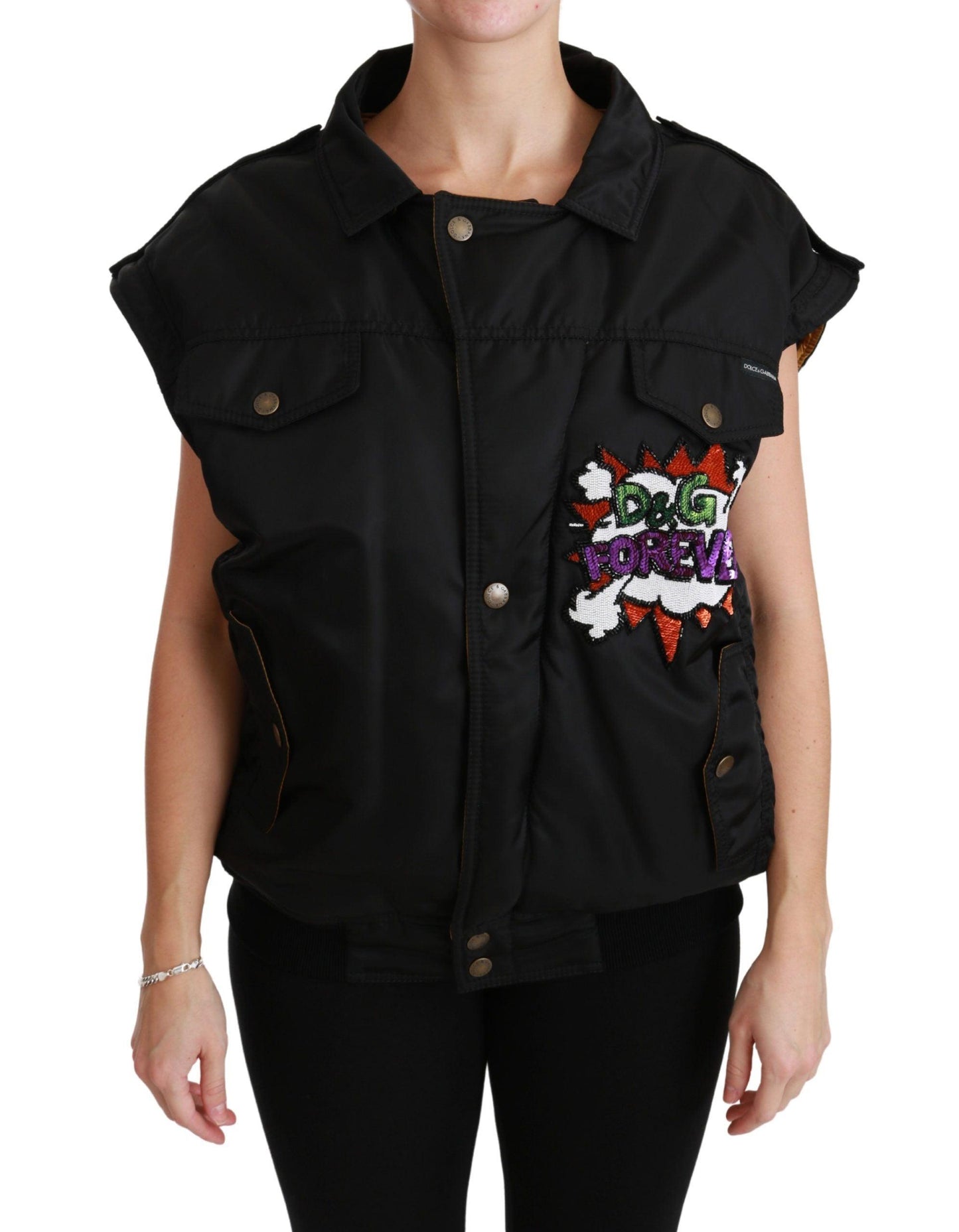 Dolce & Gabbana Elegant Black Bomber Jacket - Arichezz.store