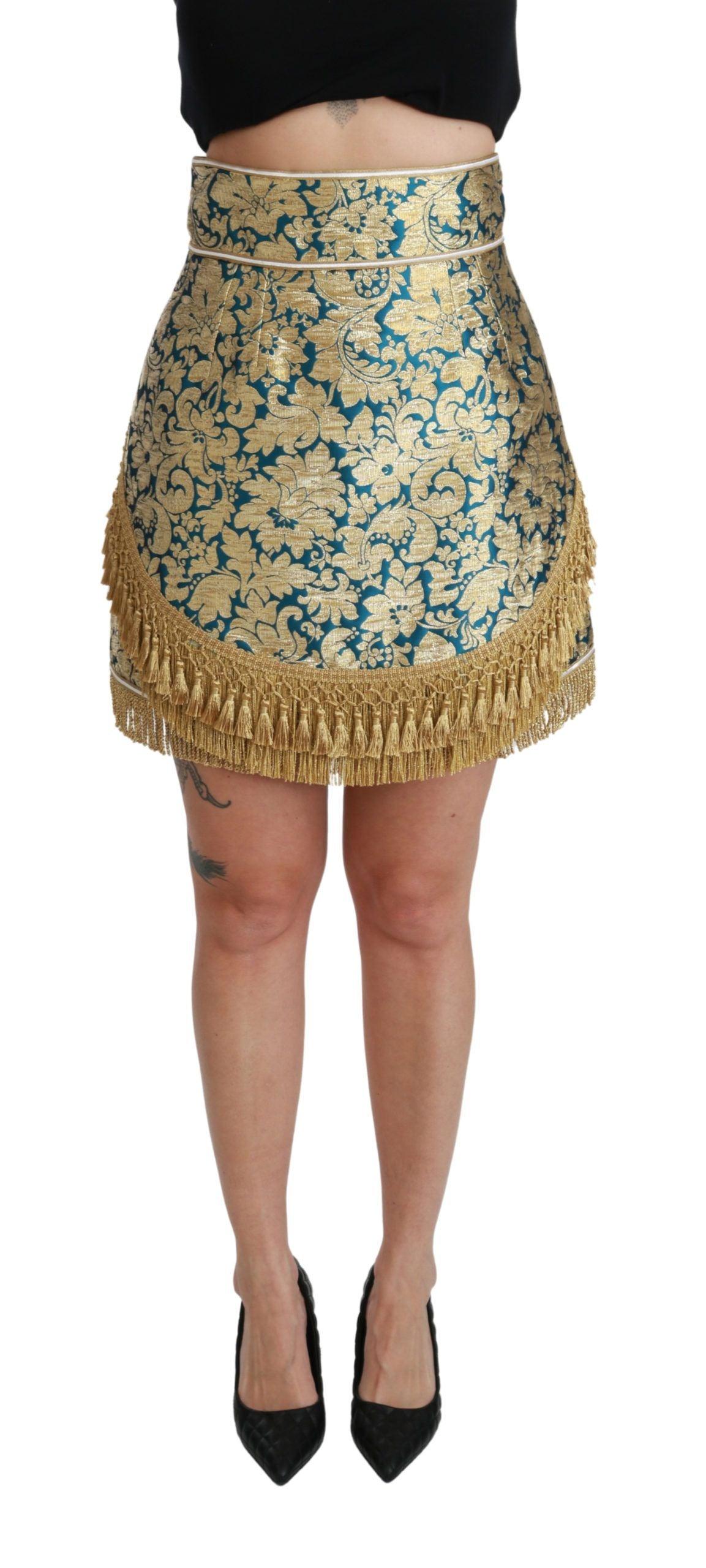 Dolce & Gabbana Elevate Your Wardrobe with Our Exquisite Gold Skirt - Arichezz.store