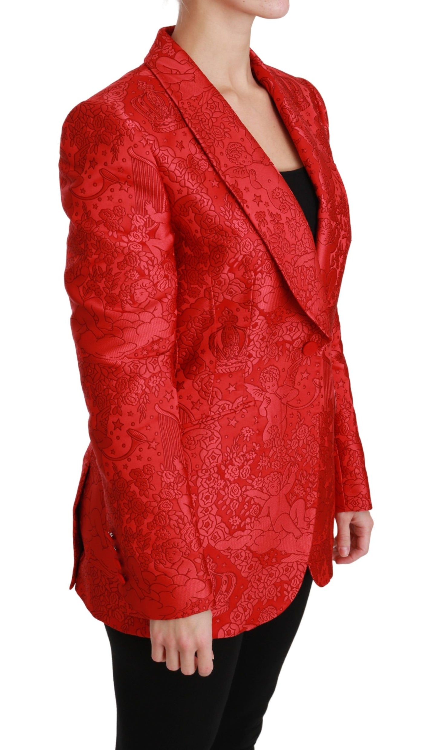 Dolce & Gabbana Red Floral Angel Blazer - Arichezz.store