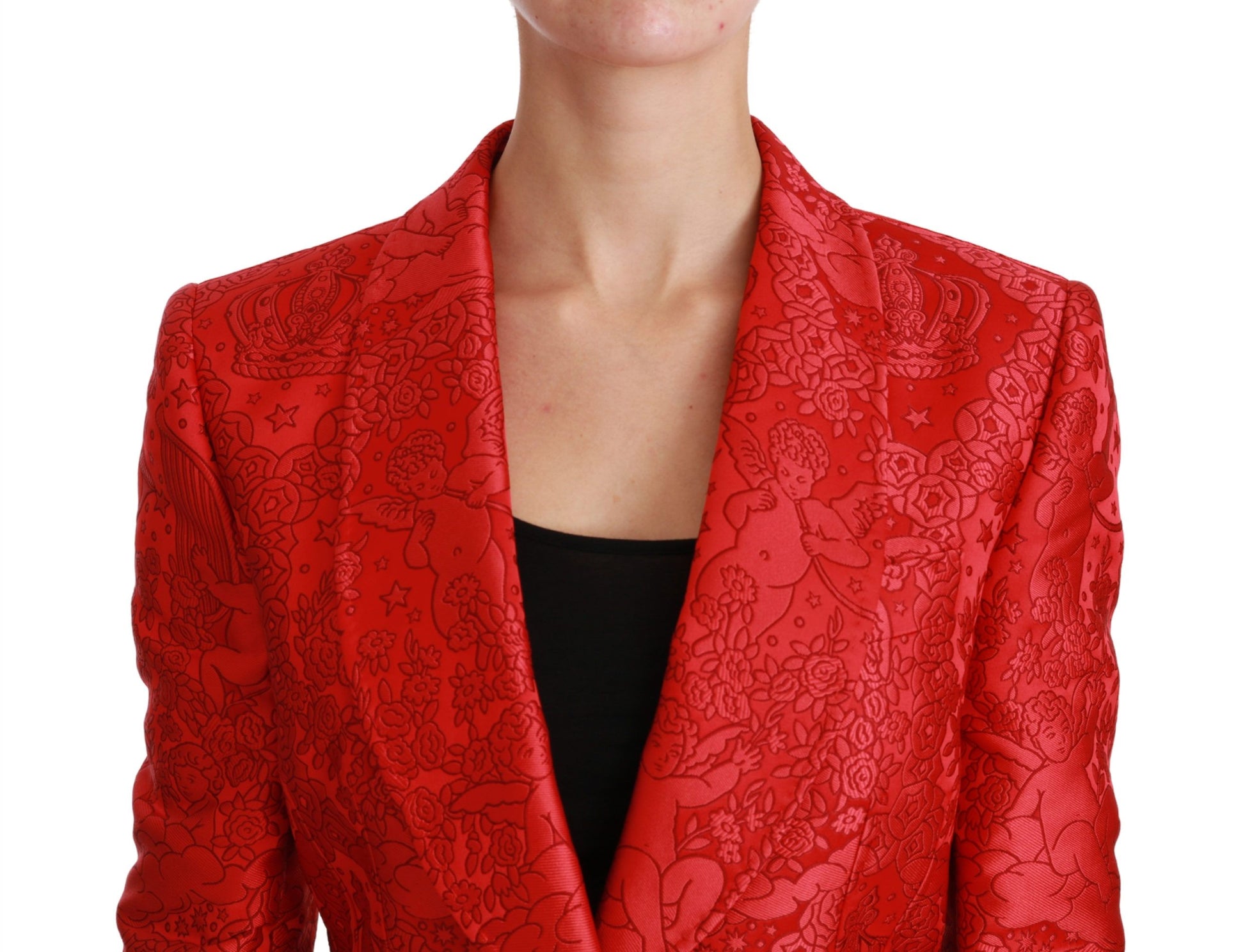 Dolce & Gabbana Red Floral Angel Blazer - Arichezz.store