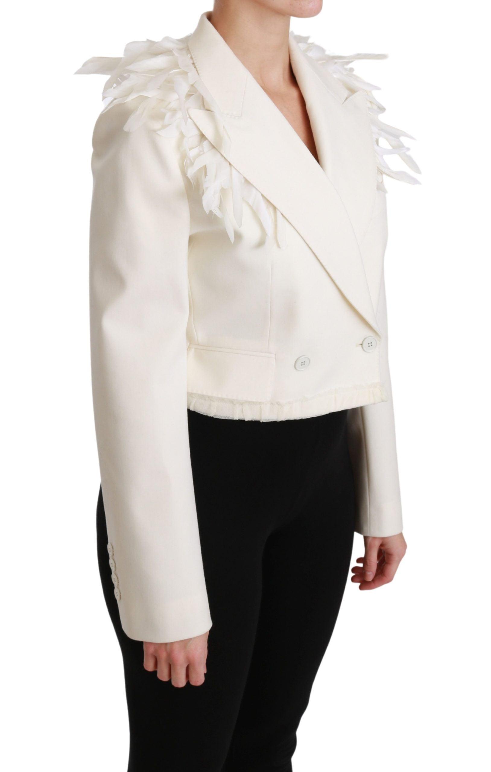 Dolce & Gabbana Elegant White Double Breasted Blazer - Arichezz.store