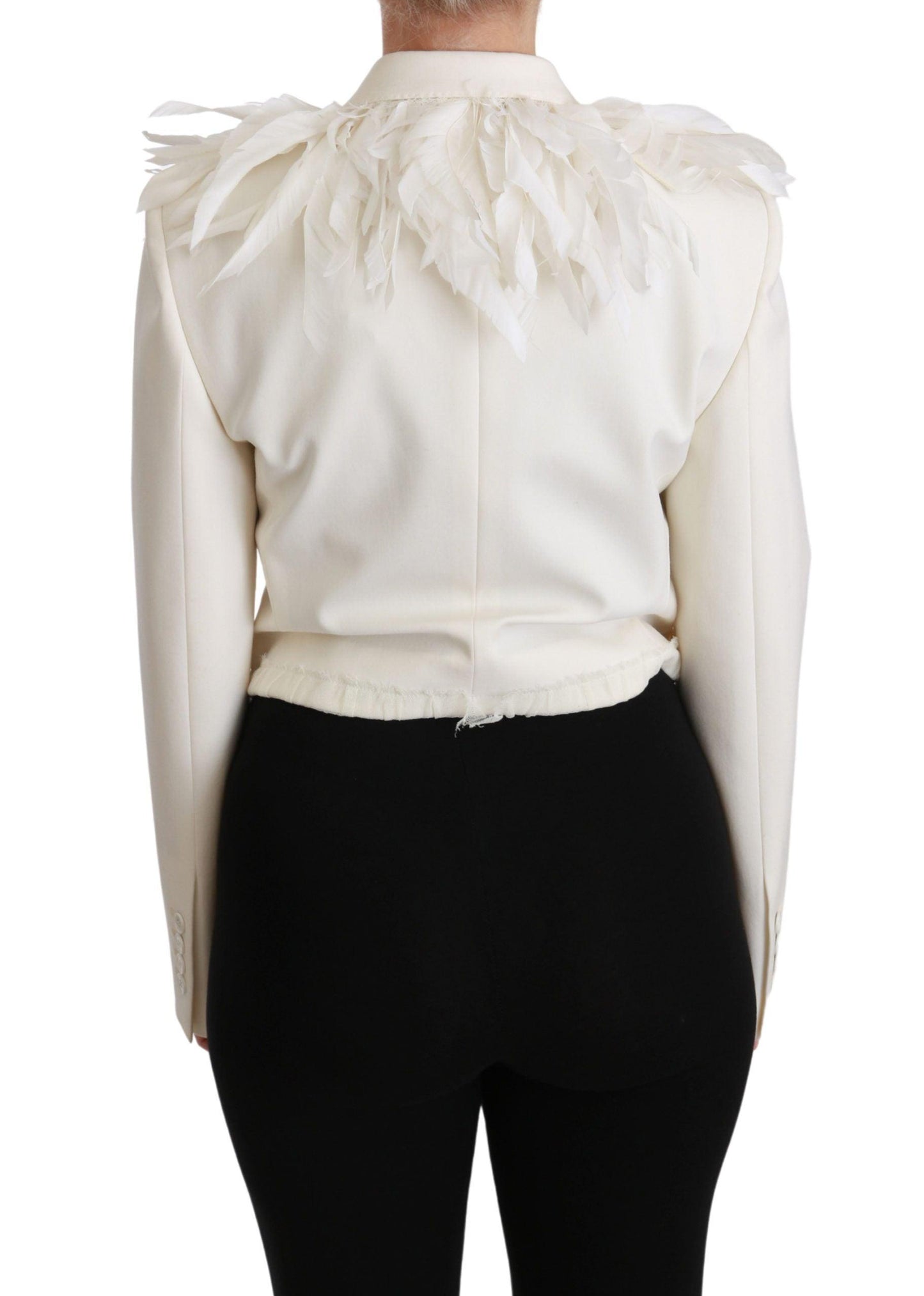 Dolce & Gabbana Elegant White Double Breasted Blazer - Arichezz.store