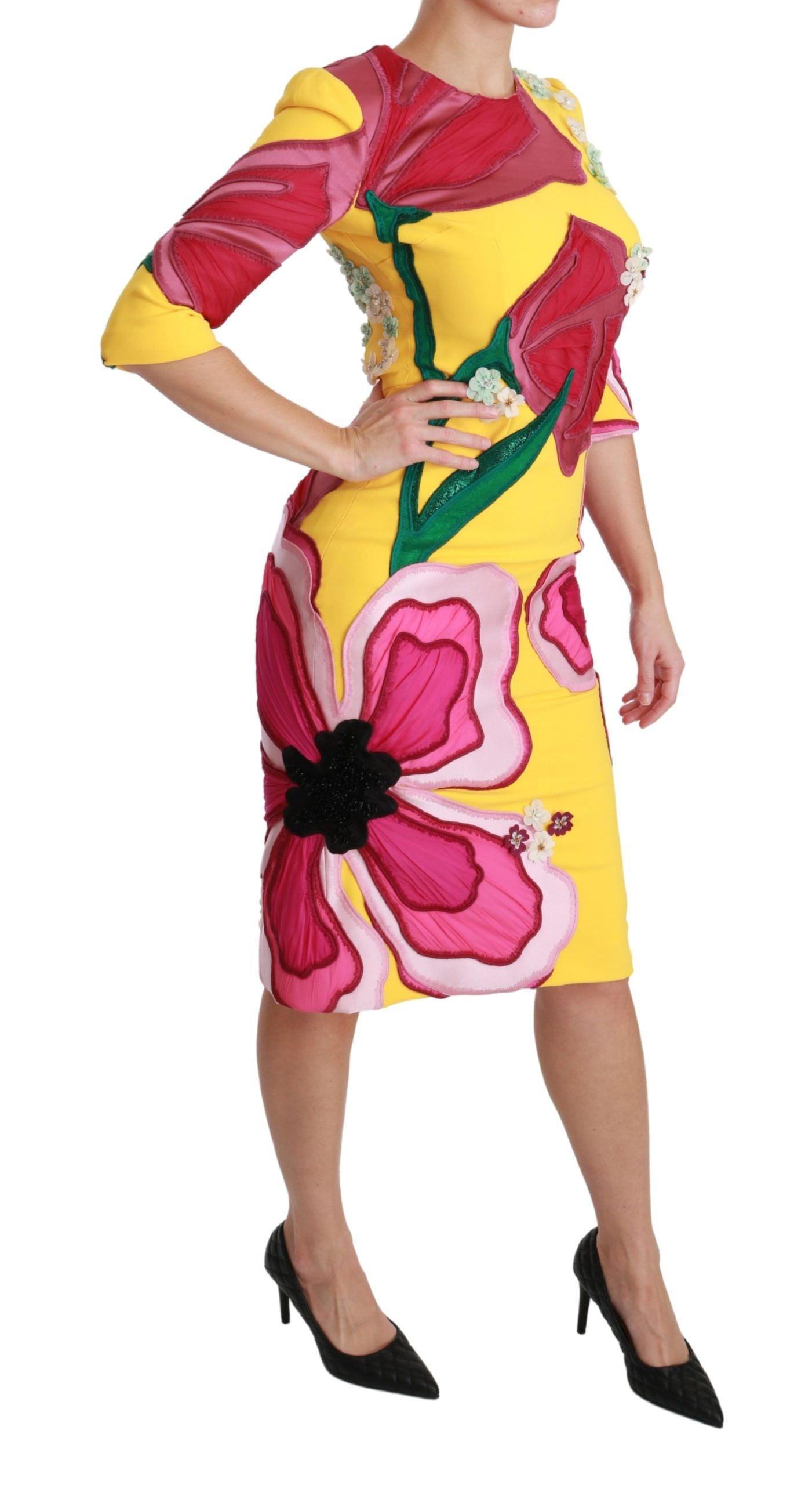 Dolce & Gabbana Sunshine Bloom Sheath Knee-Length Dress - Arichezz.store