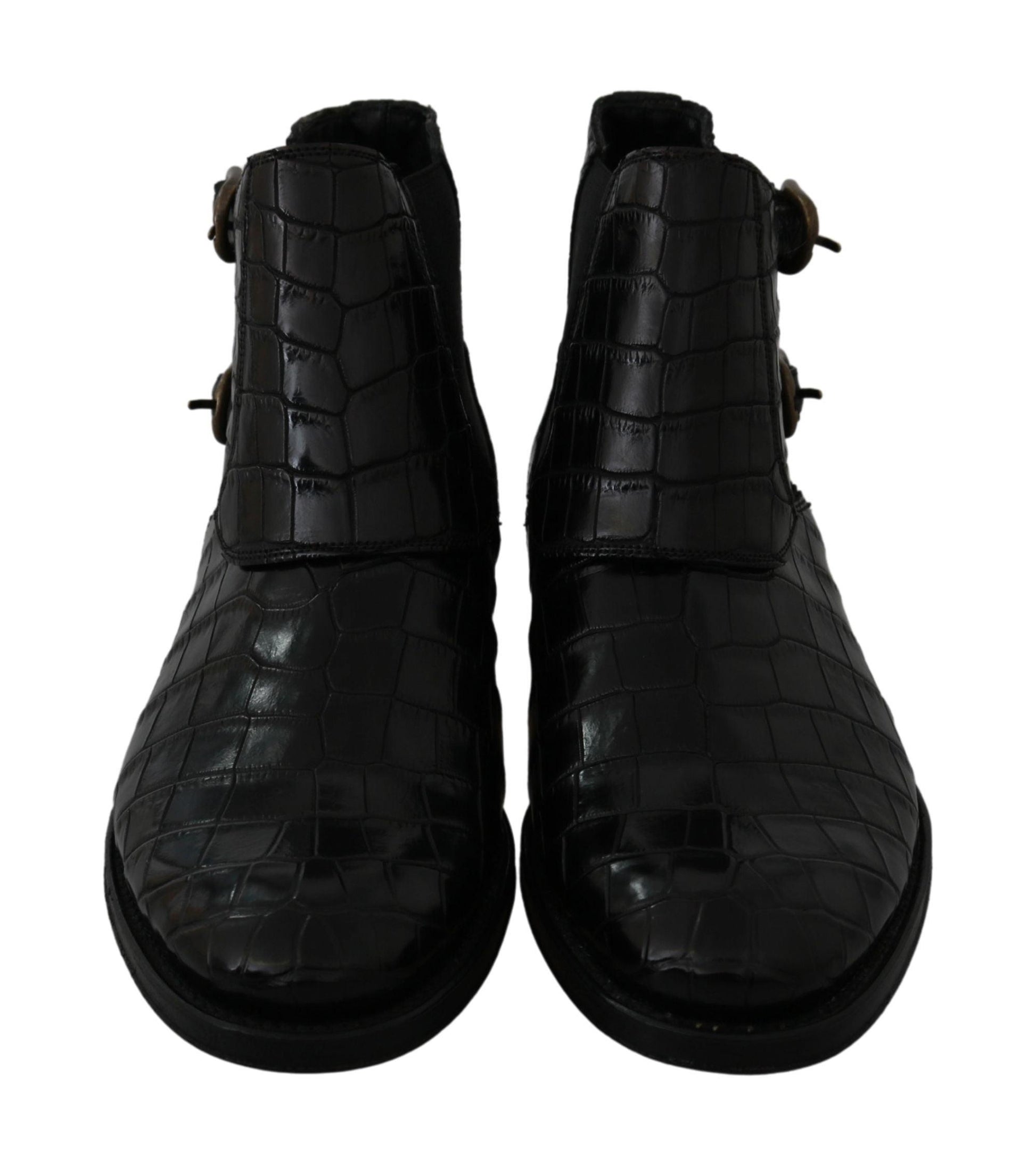 Dolce & Gabbana Elegant Derby Brogue Boots in Exotic Leather - Arichezz.store