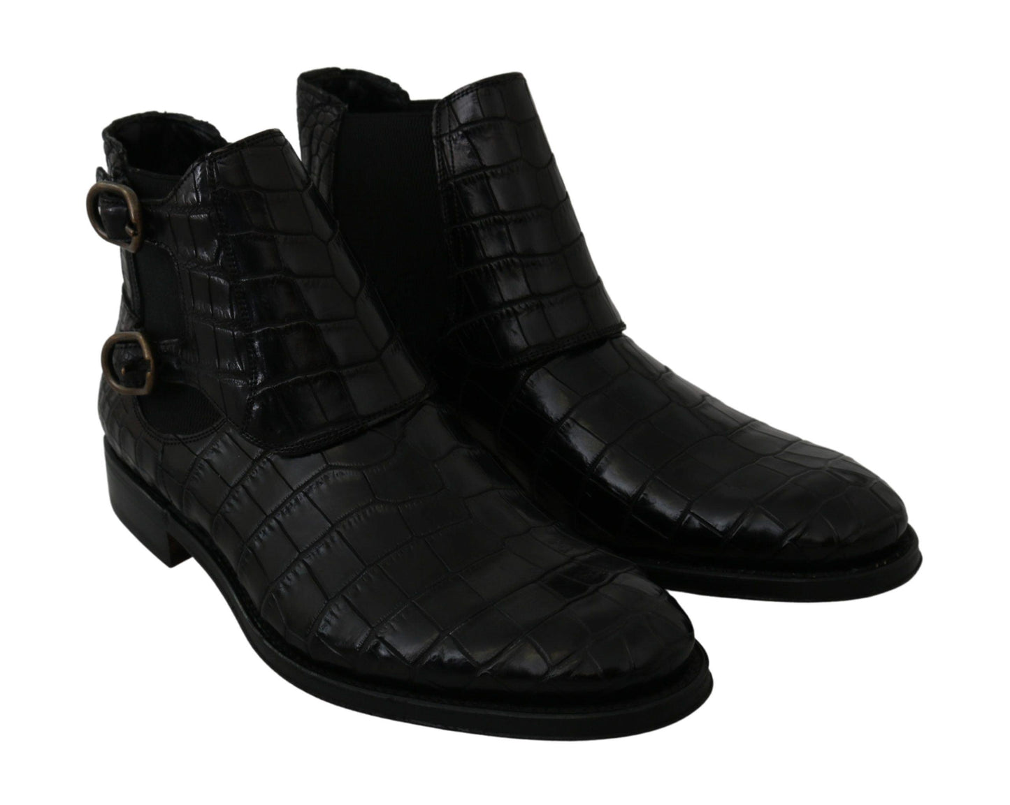 Dolce & Gabbana Elegant Derby Brogue Boots in Exotic Leather - Arichezz.store