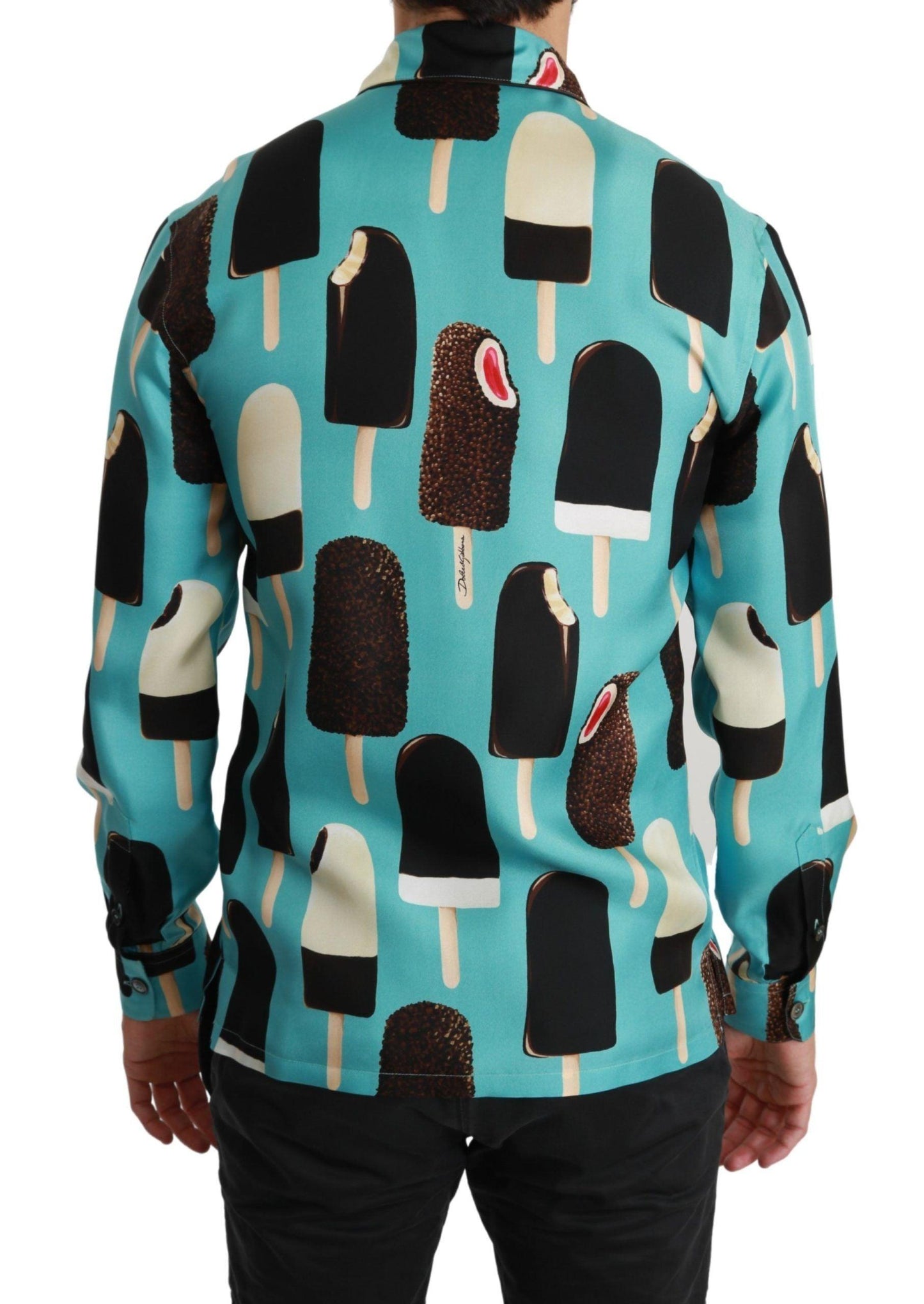 Dolce & Gabbana Exclusive Silk Blend Ice-Cream Print Shirt - Arichezz.store