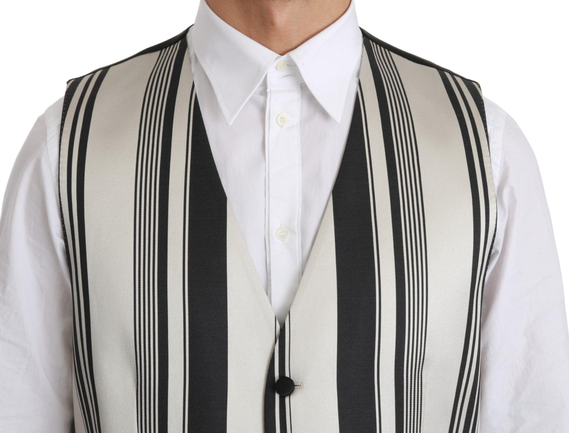 Dolce & Gabbana Stripe Cotton Silk Dress Vest - Arichezz.store