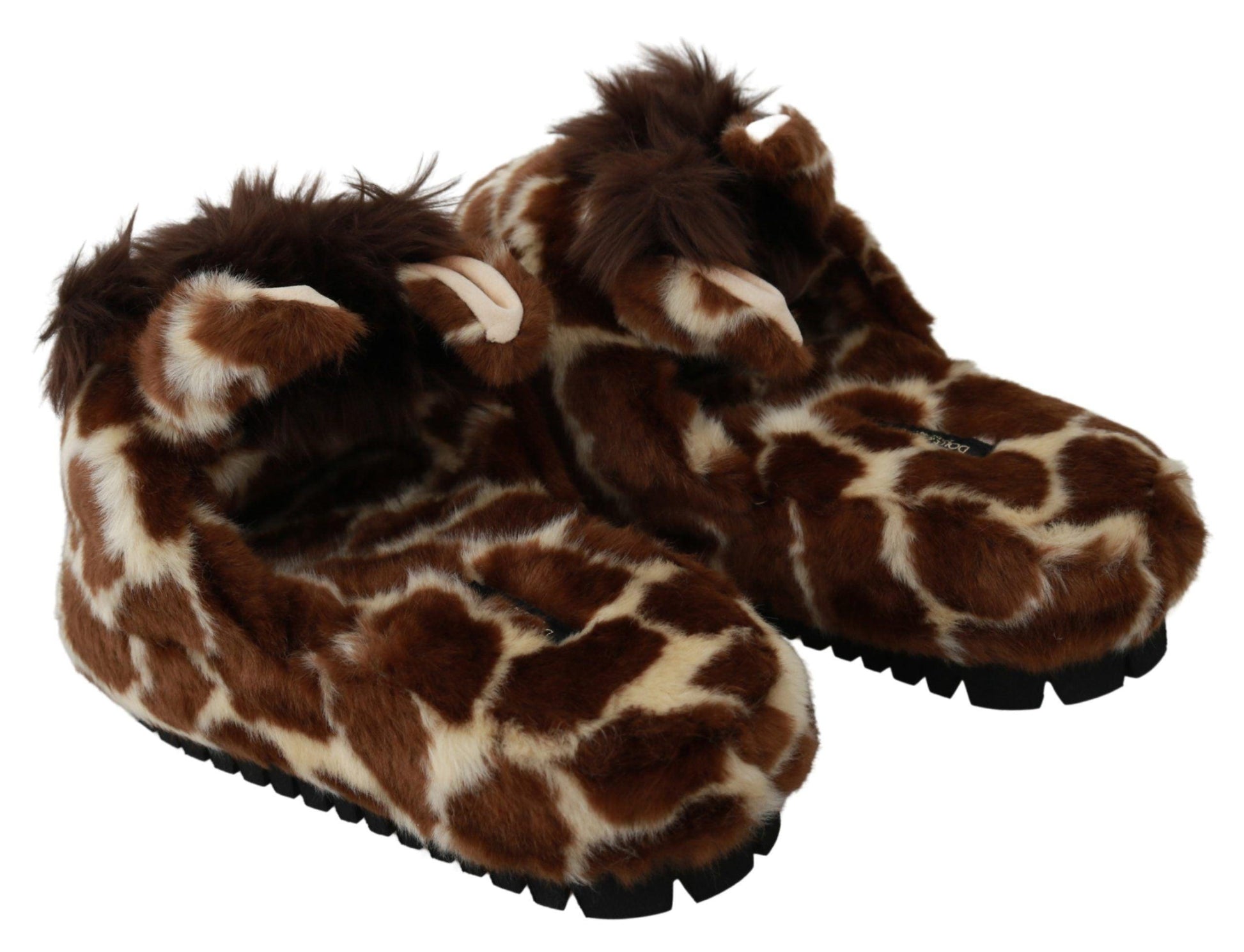 Dolce & Gabbana Elegant Giraffe Pattern Slides for Sophisticated Comfort - Arichezz.store