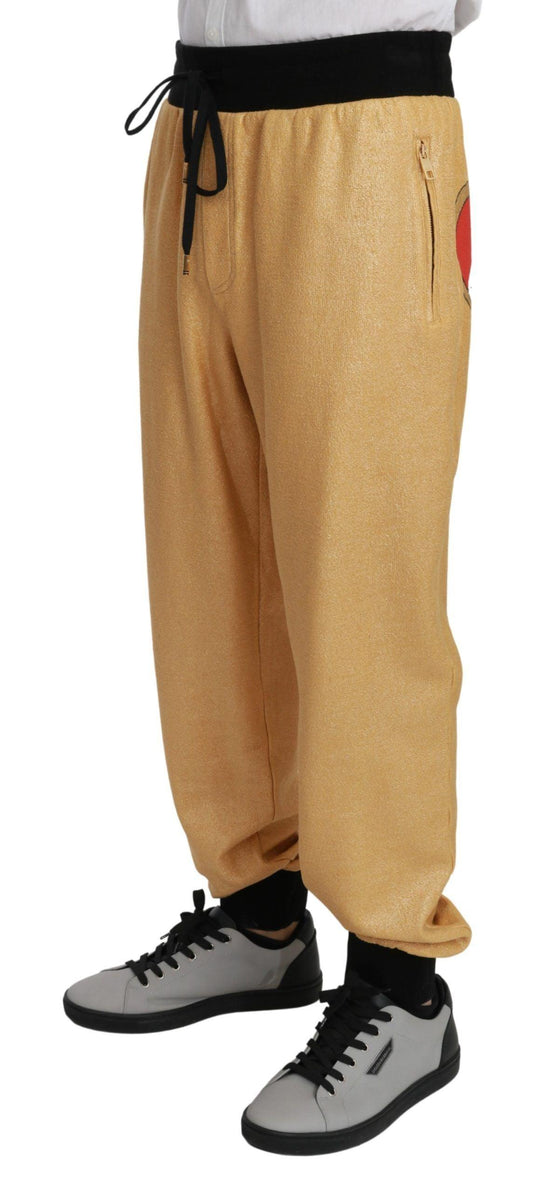 Dolce & Gabbana Elegant Gold Motif Sweatpants - Arichezz.store