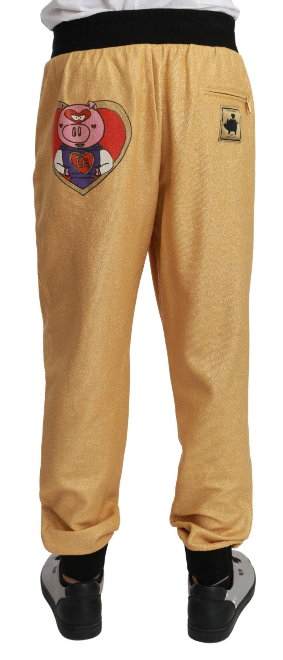 Dolce & Gabbana Elegant Gold Motif Sweatpants - Arichezz.store