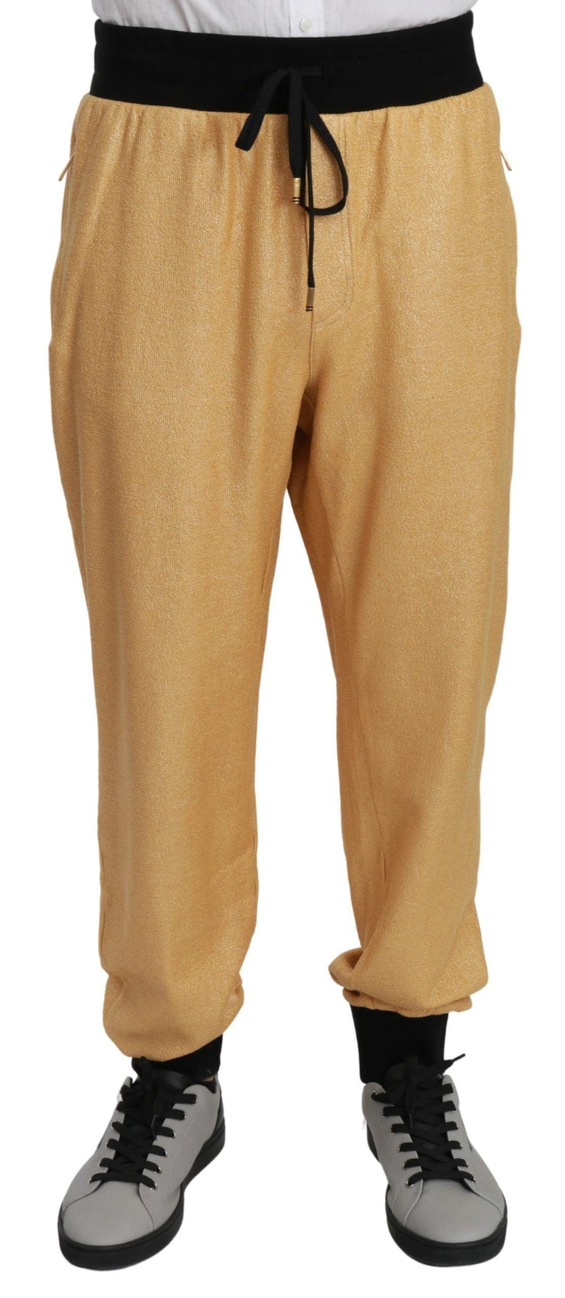 Dolce & Gabbana Elegant Gold Motif Sweatpants - Arichezz.store