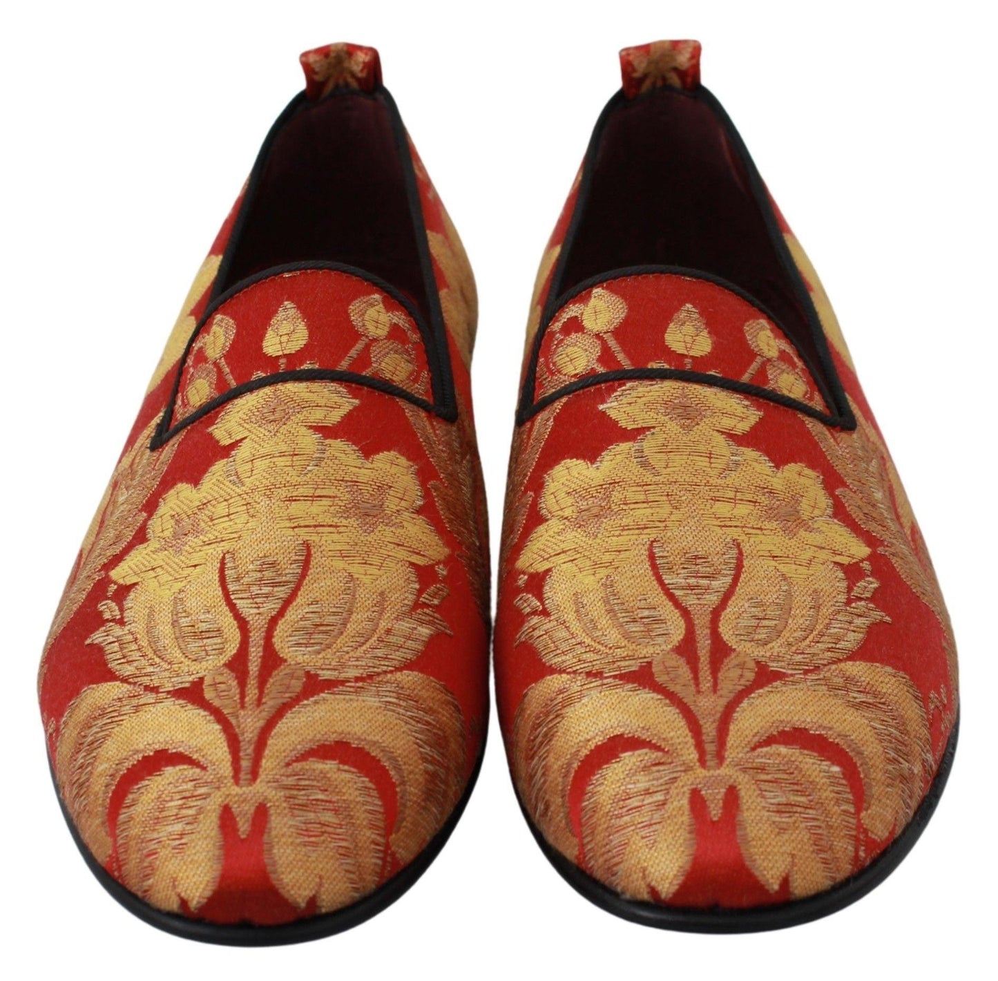 Dolce & Gabbana Rose Gold Brocade Loafers Slide Flats - Arichezz.store