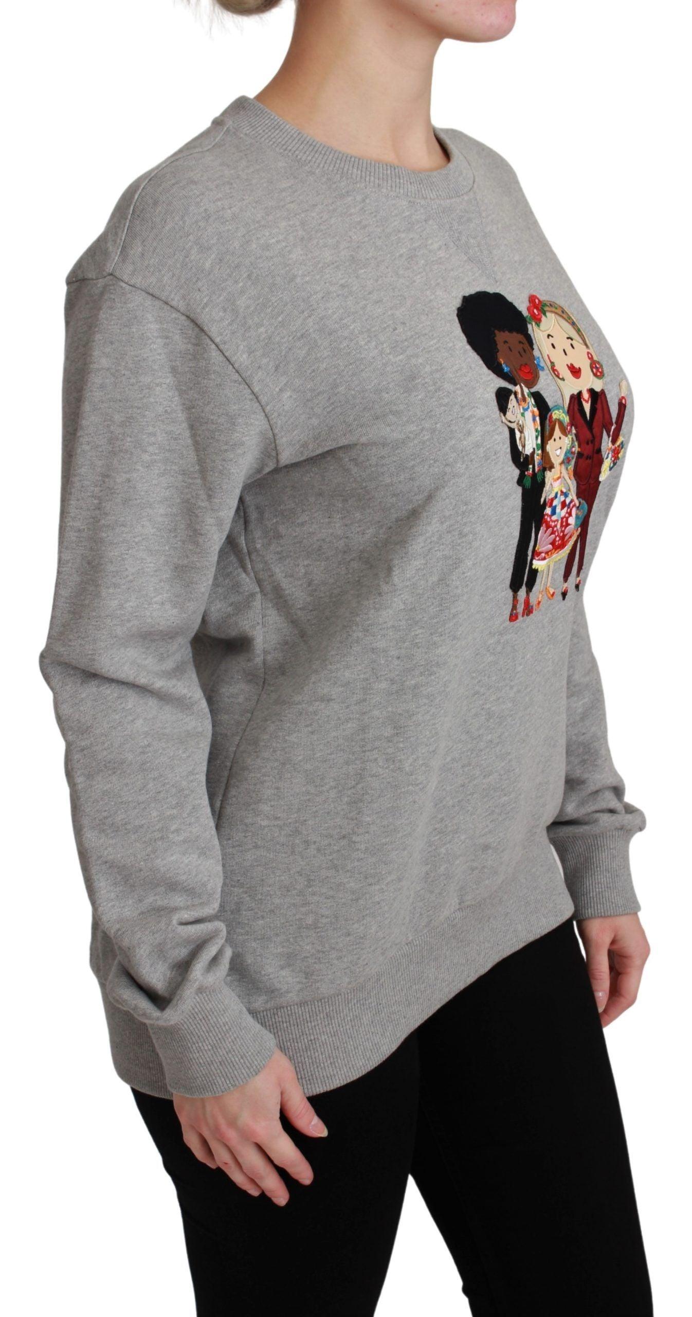 Dolce & Gabbana Elegant Multicolor Embroidered Crew-neck Sweater - Arichezz.store