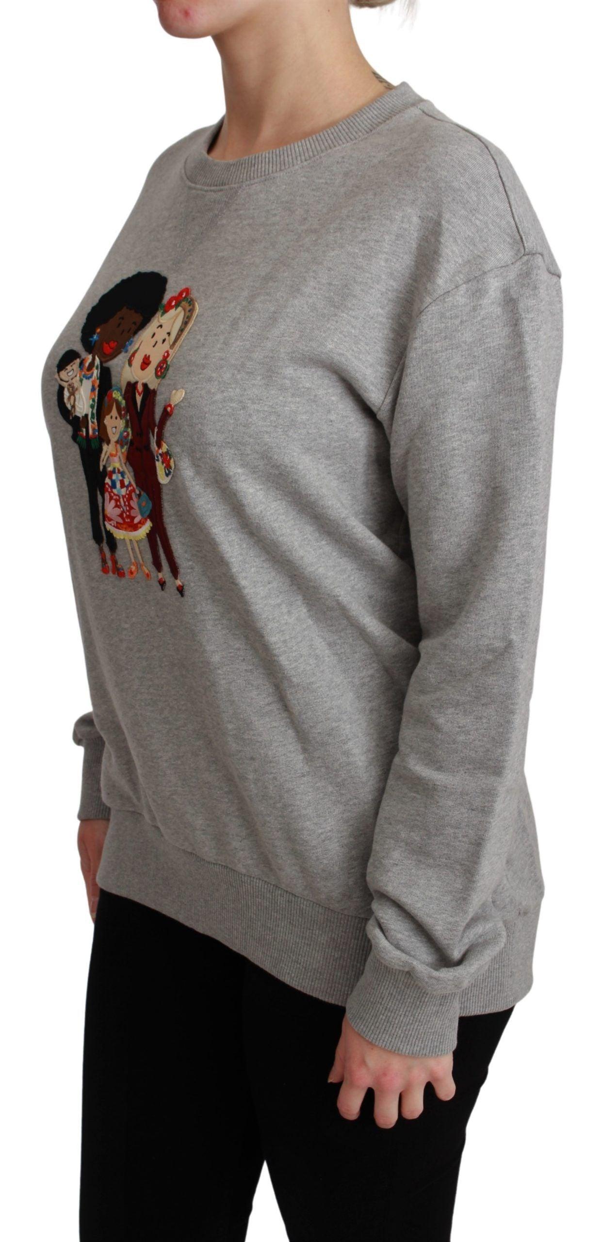 Dolce & Gabbana Elegant Multicolor Embroidered Crew-neck Sweater - Arichezz.store