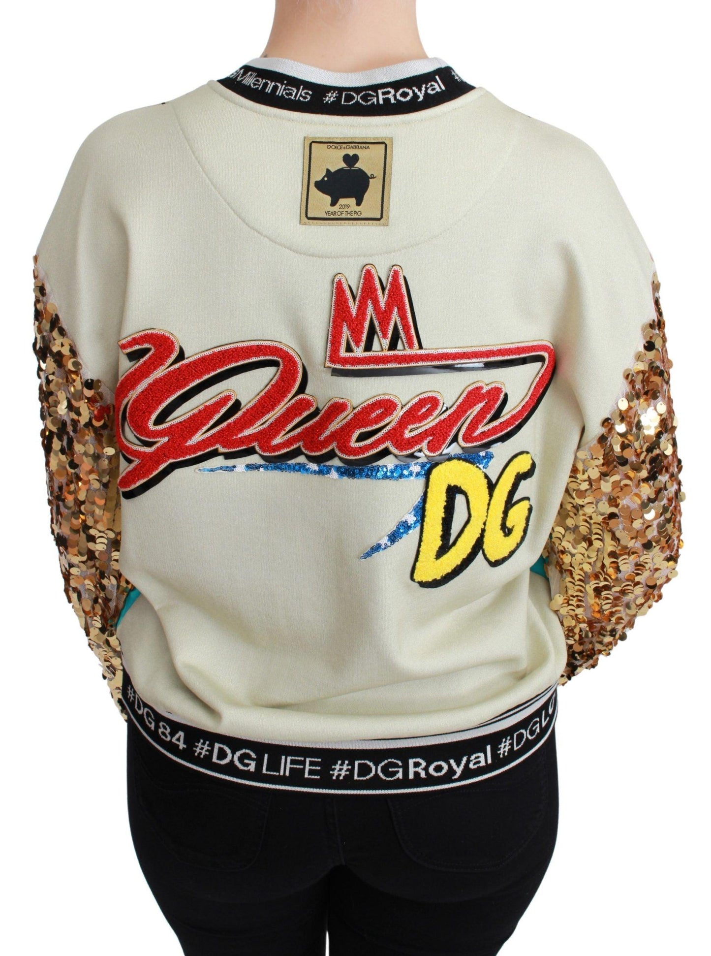 Dolce & Gabbana Chic Multicolor Motive Sequined Sweater - Arichezz.store