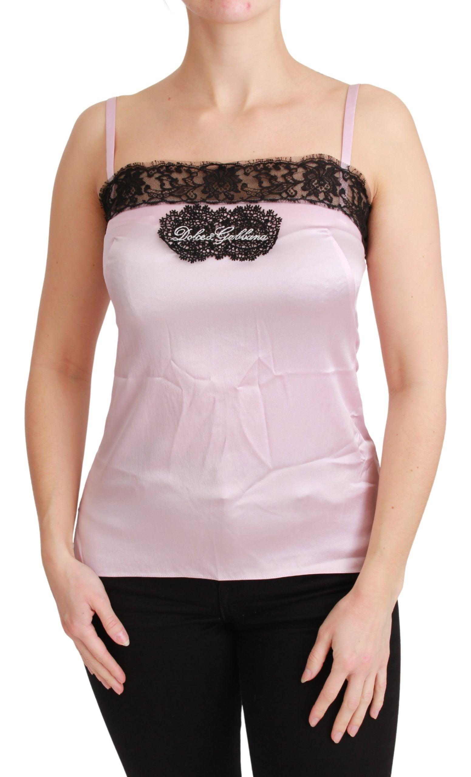 Dolce & Gabbana Elegant Silk Lace Detail Tank Top - Arichezz.store