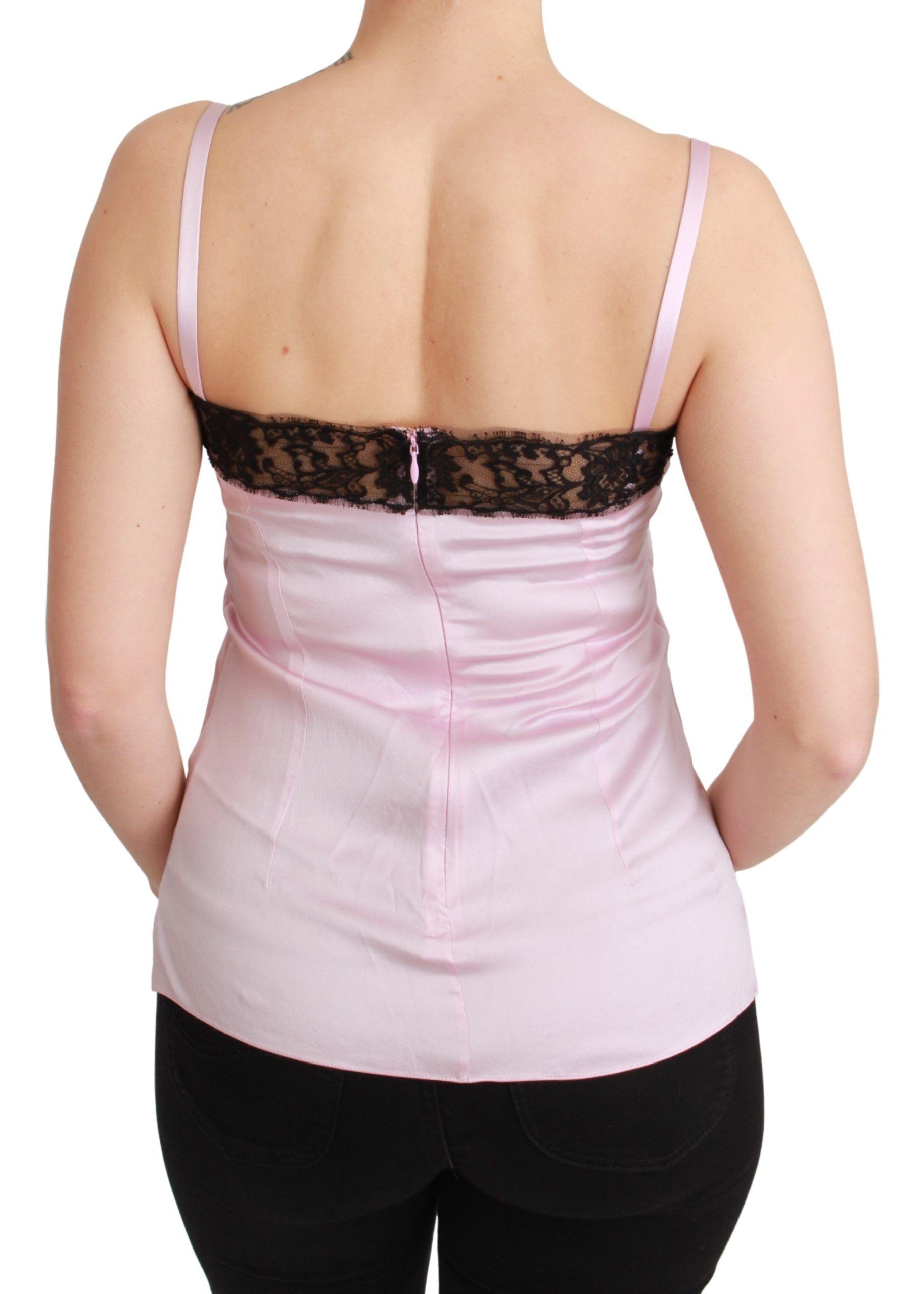 Dolce & Gabbana Elegant Silk Lace Detail Tank Top - Arichezz.store