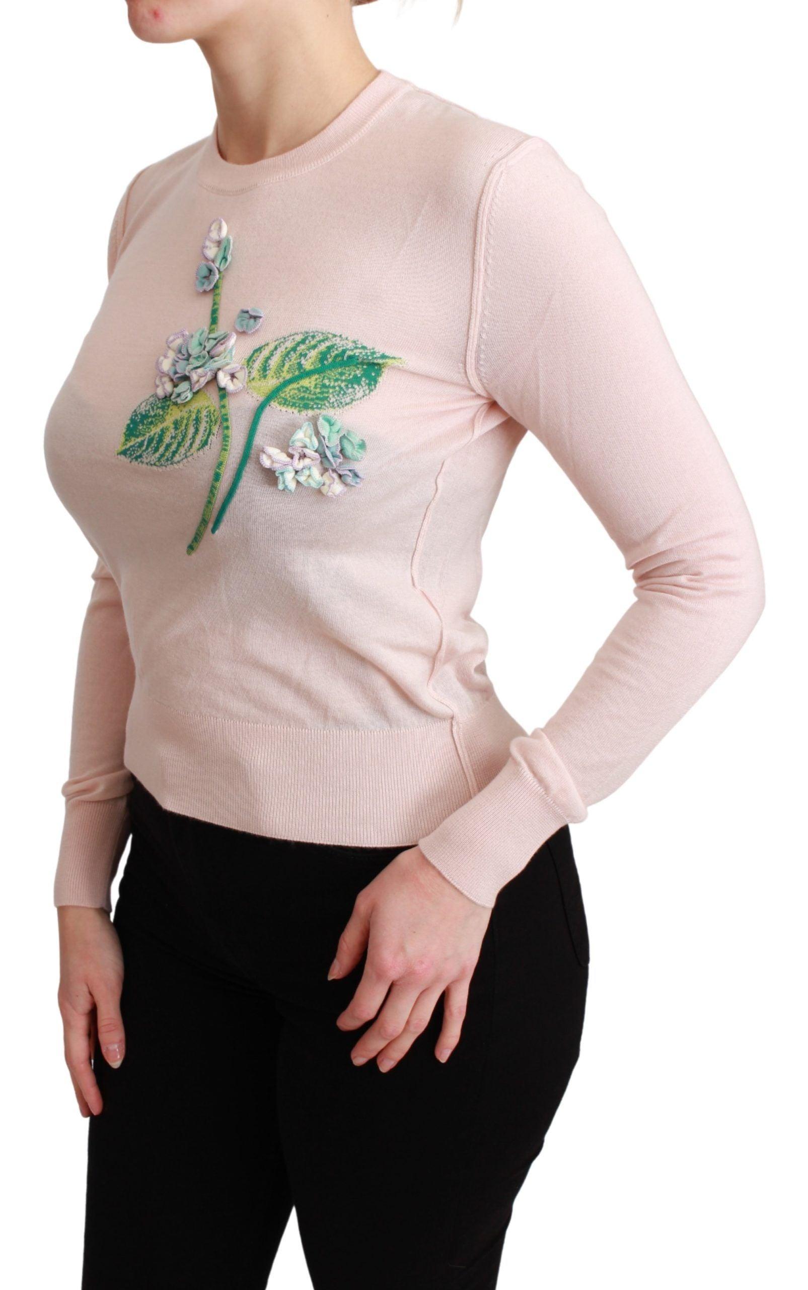 Dolce & Gabbana Silk Blend Floral Embroidered Sweater - Arichezz.store