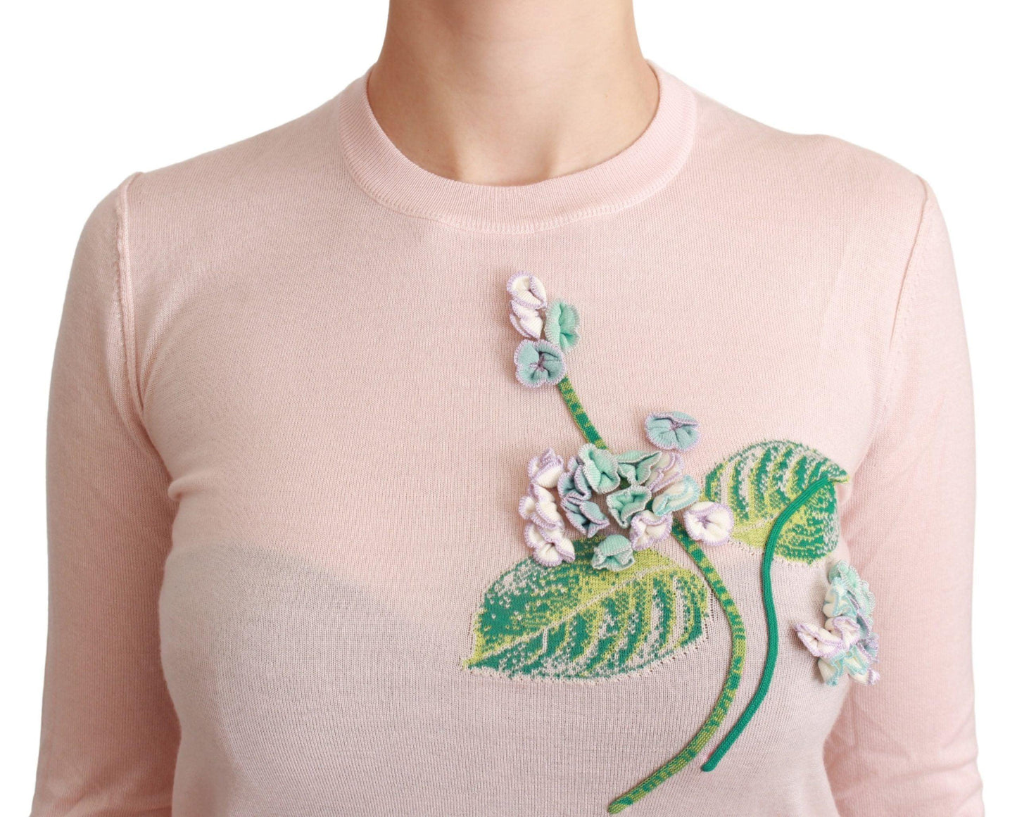 Dolce & Gabbana Silk Blend Floral Embroidered Sweater - Arichezz.store