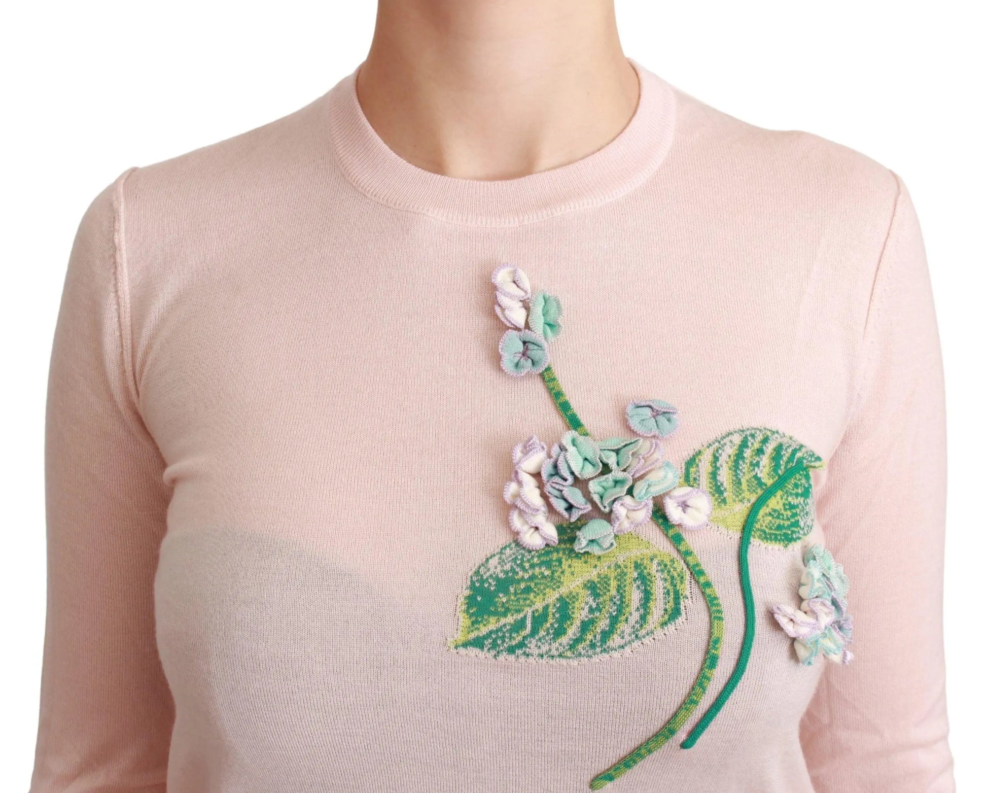 Dolce & Gabbana Silk Blend Floral Embroidered Sweater - Arichezz.store