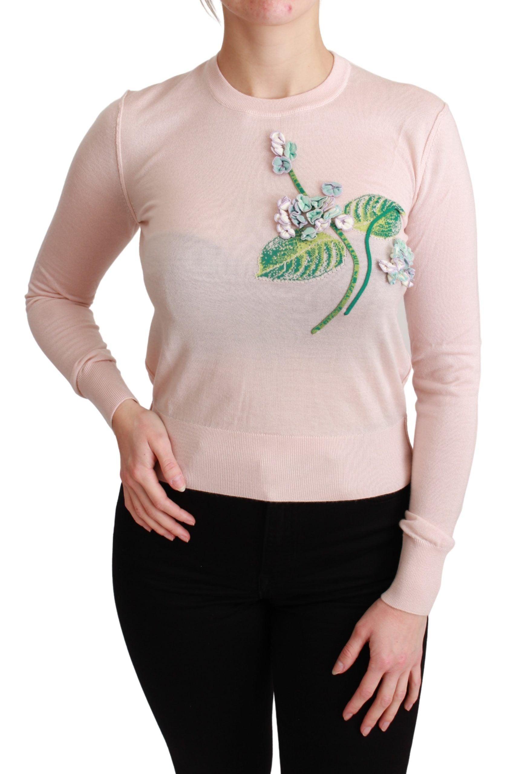 Dolce & Gabbana Silk Blend Floral Embroidered Sweater - Arichezz.store