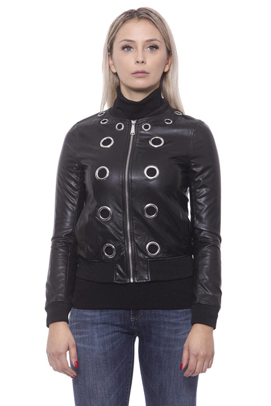 19V69 Italia Chic Eco-Leather Studded Slim Jacket - Arichezz.store