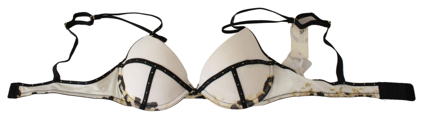 Just Cavalli Elegant White Push-Up Bra With Logo Details - Arichezz.store