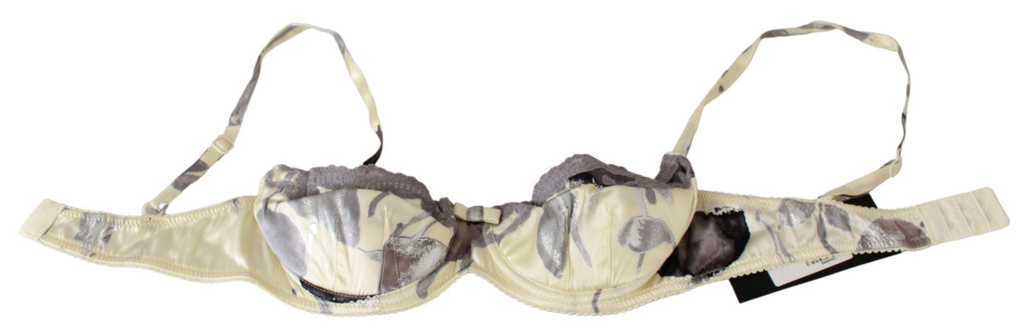 Ermanno Scervino Beige Lace Balconcino Silk Bra - Arichezz.store