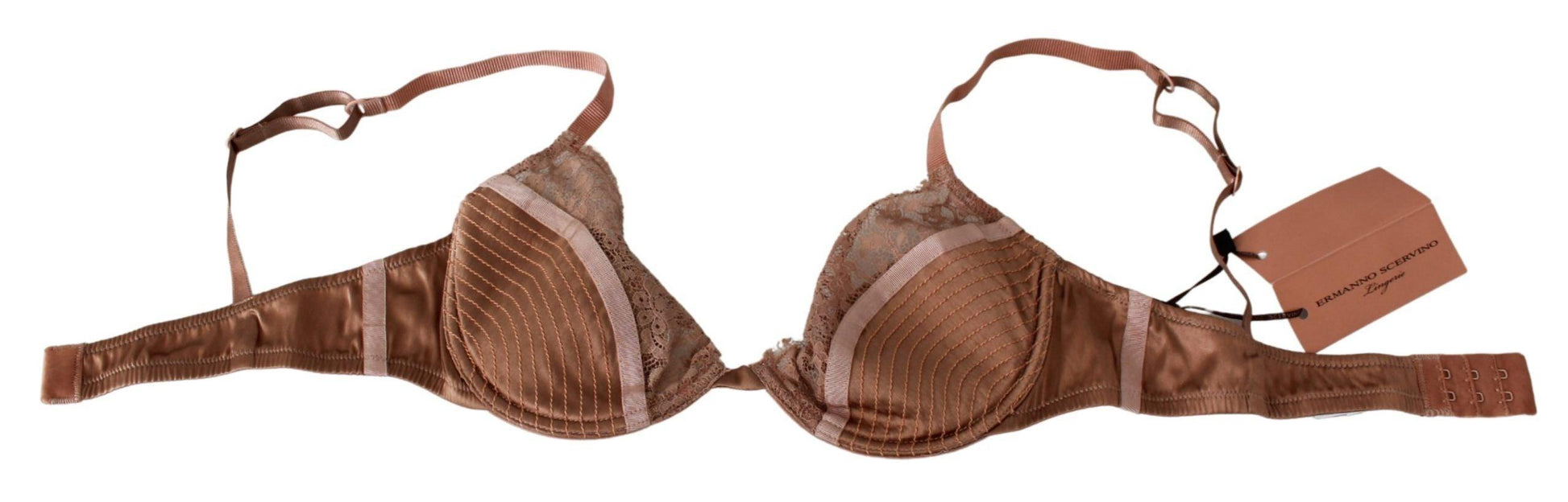 Ermanno Scervino Elegant Nude Lace Push-Up Bra - Arichezz.store