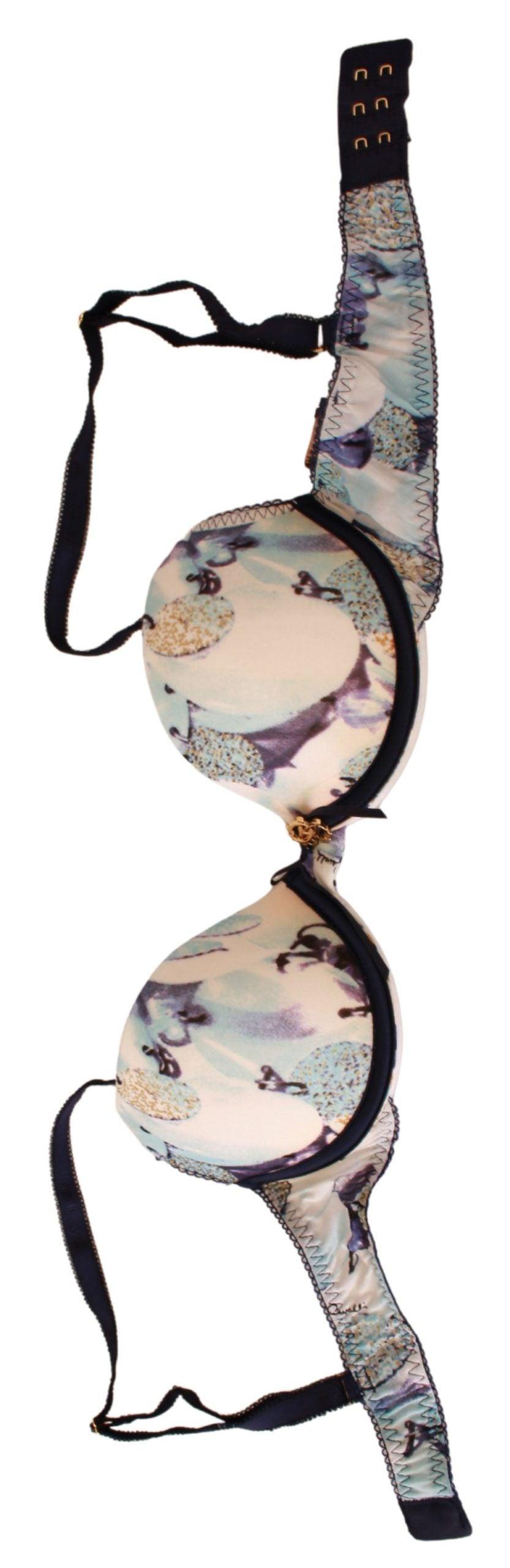 Roberto Cavalli Elegant Push-Up Bra in Blue Print - Arichezz.store