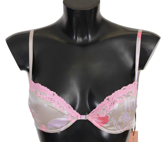 Ermanno Scervino Chic Pink Lace Silk Blend Push Up Bra - Arichezz.store