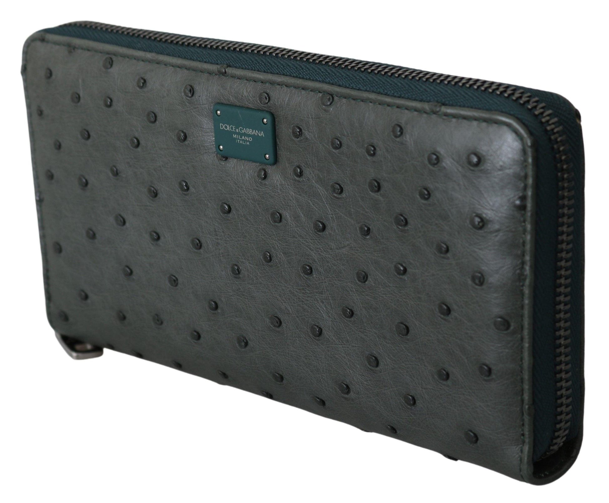 Dolce & Gabbana Exquisite Green Ostrich Leather Continental Wallet - Arichezz.store