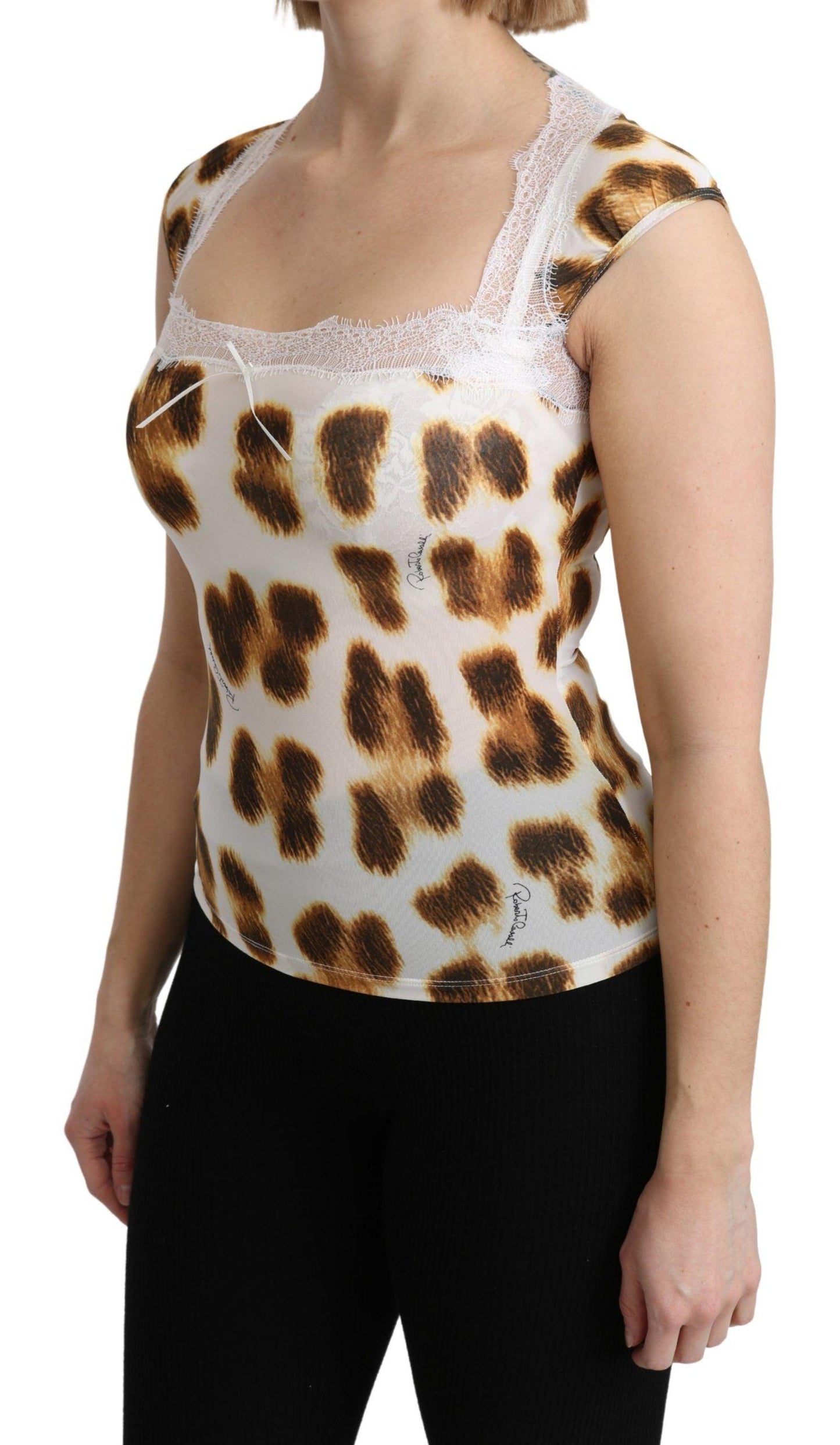 Roberto Cavalli Chic Leopard Lingerie Blouse Top - Arichezz.store