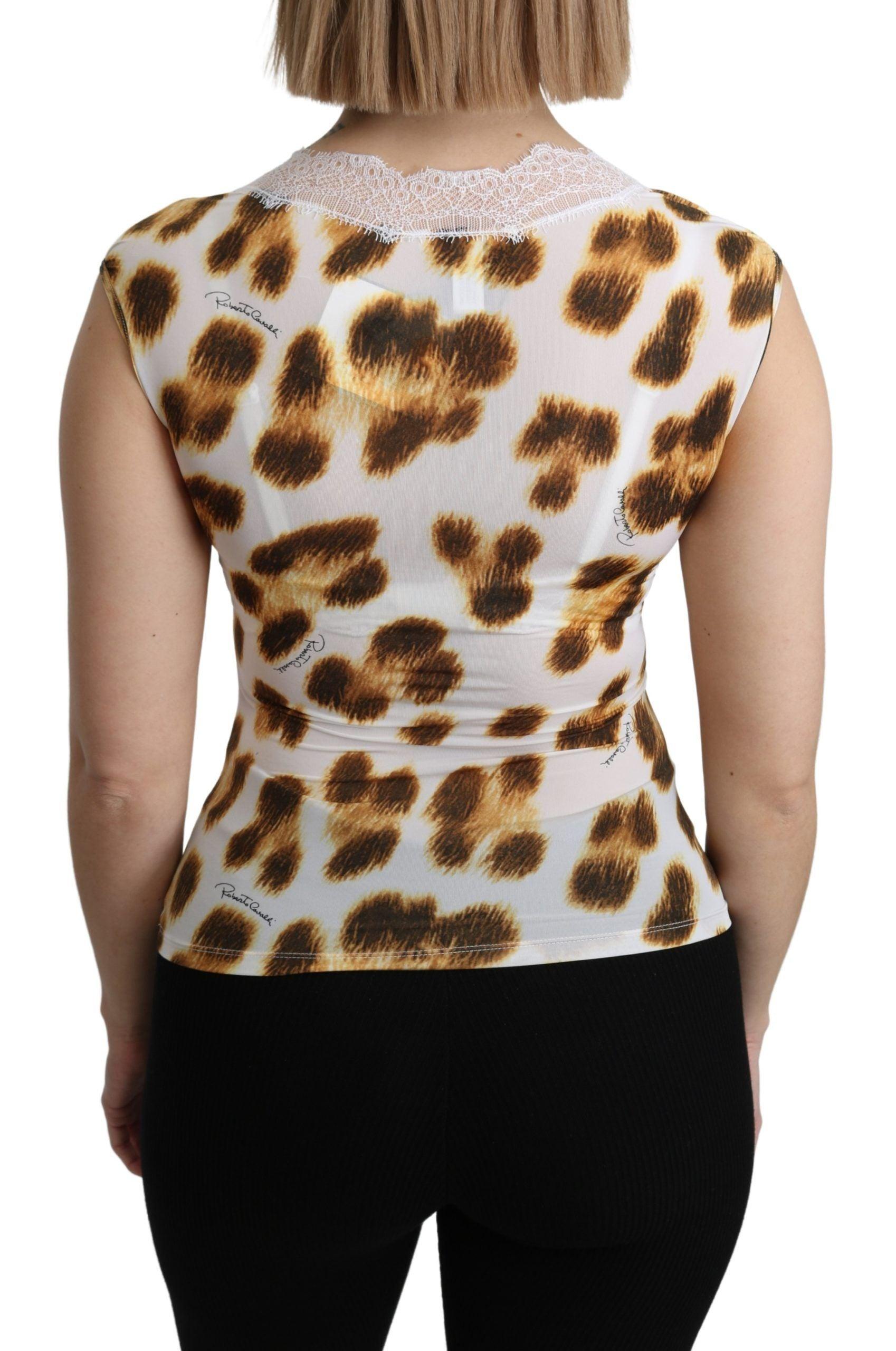 Roberto Cavalli Chic Leopard Lingerie Blouse Top - Arichezz.store