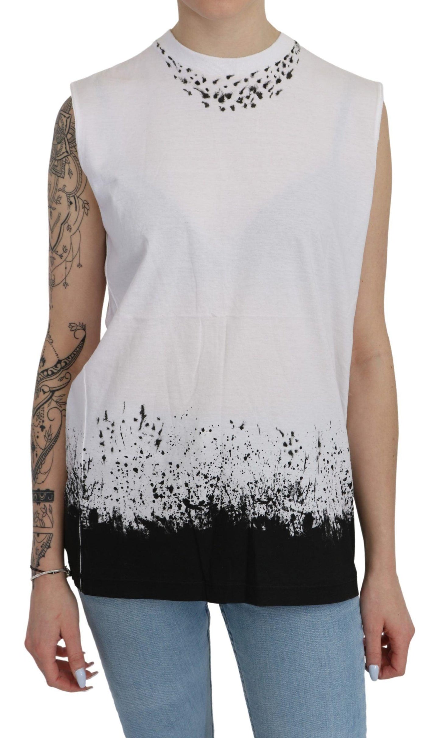 Dsquared² Chic Sleeveless Cotton Crew Neck Top - Arichezz.store