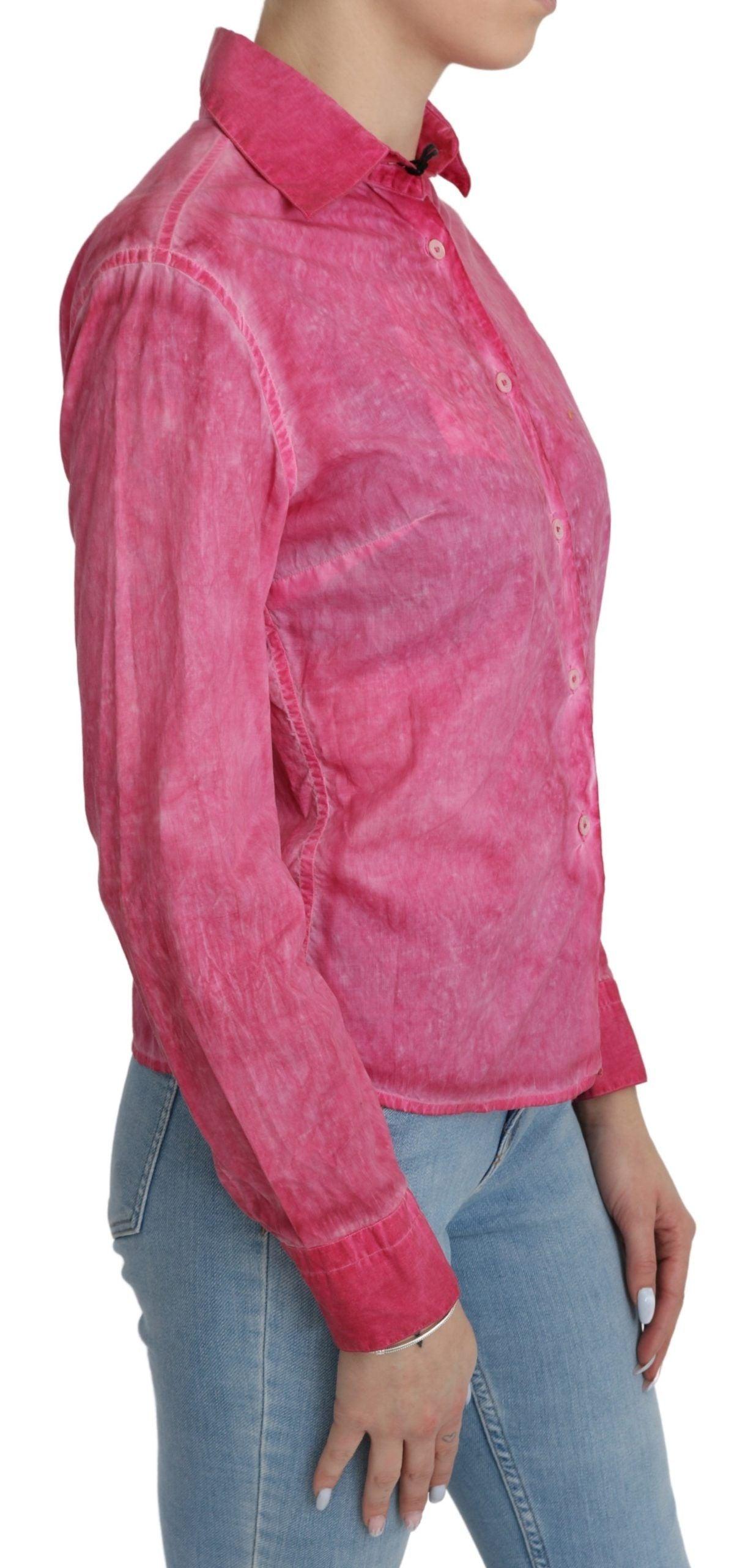 Chic Pink Cotton Polo Blouse by Ermanno Scervino - Arichezz.store