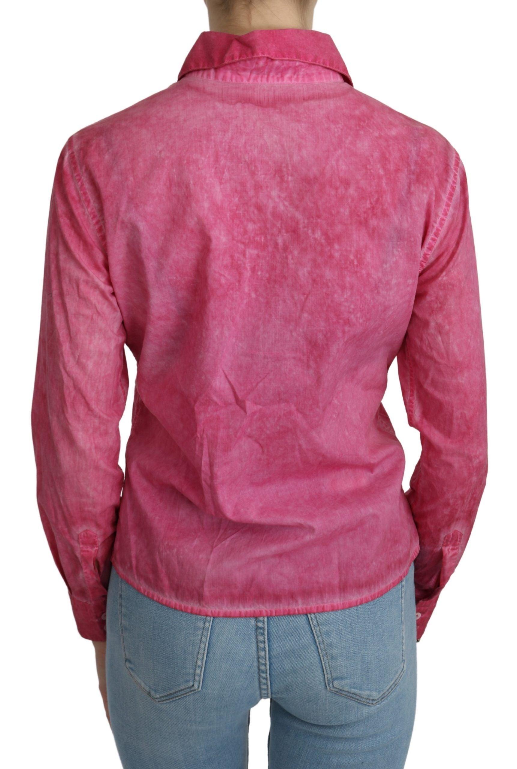 Chic Pink Cotton Polo Blouse by Ermanno Scervino - Arichezz.store