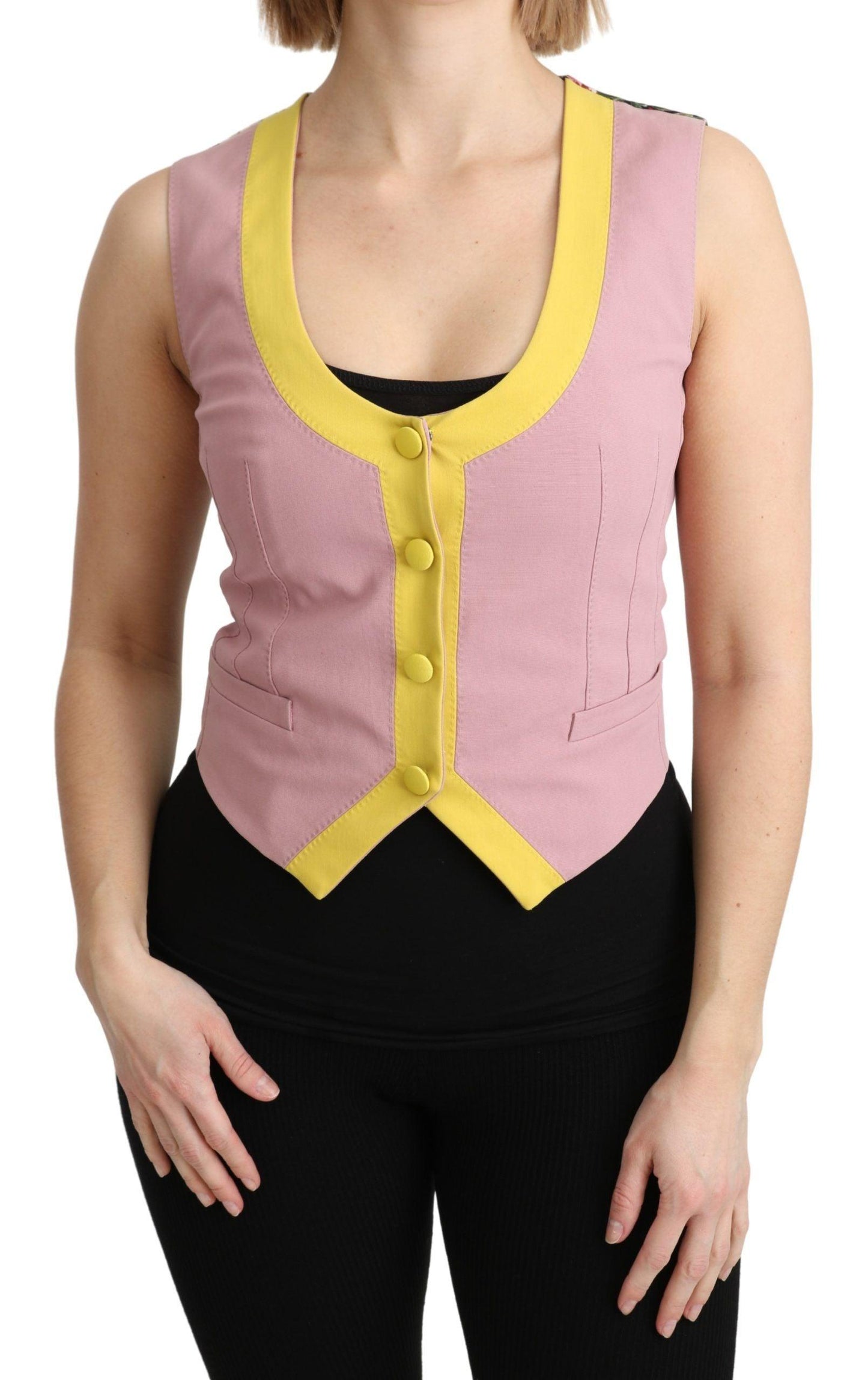 Dolce & Gabbana Chic Sleeveless U-Neck Vest in Pink - Arichezz.store