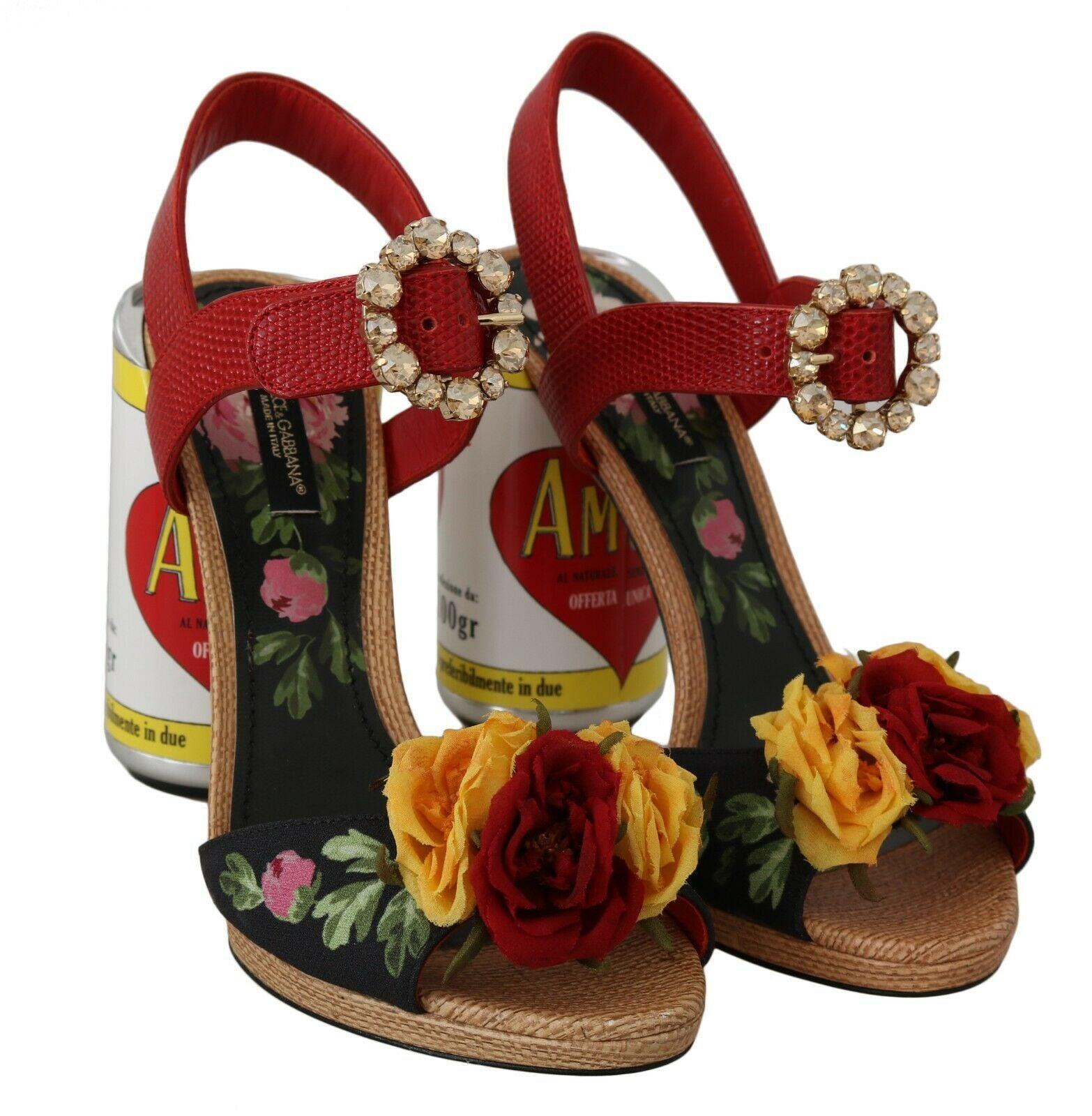 Dolce & Gabbana Multicolor Floral Crystal Embellished Sandals - Arichezz.store