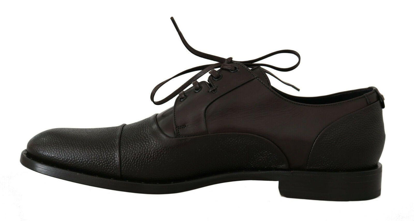 Dolce & Gabbana Elegant Brown Leather Formal Lace-ups - Arichezz.store