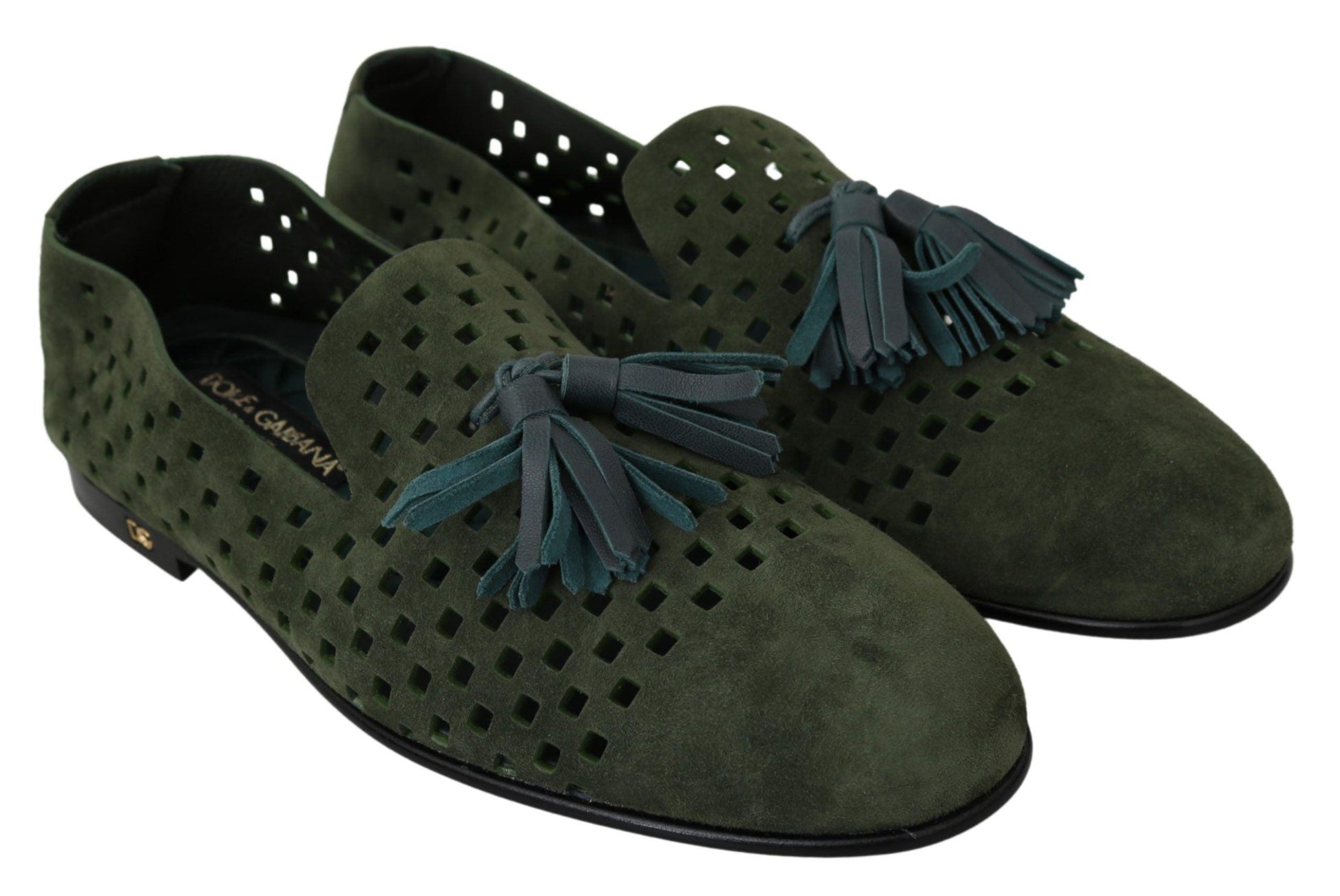 Dolce & Gabbana Elegant Green Suede Loafers for Men - Arichezz.store