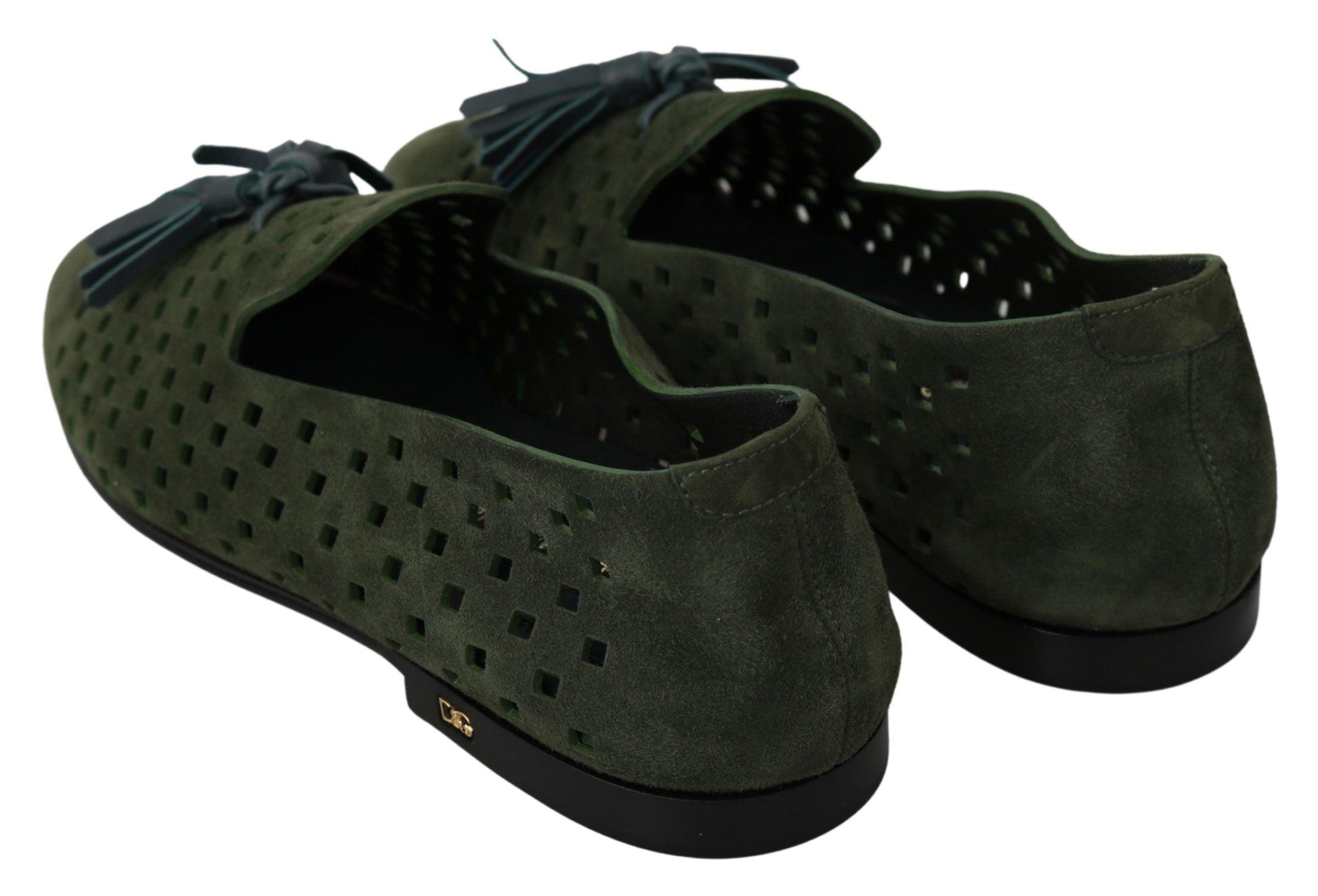 Dolce & Gabbana Elegant Green Suede Loafers for Men - Arichezz.store