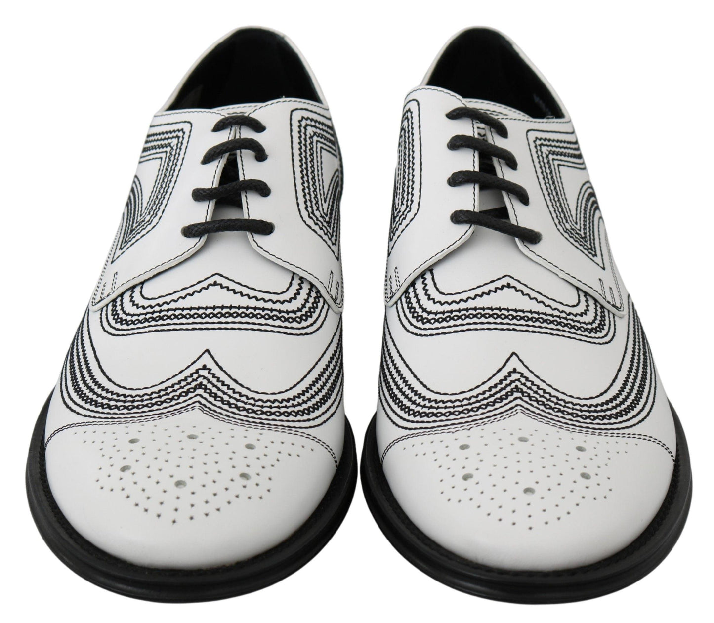 Dolce & Gabbana Elegant White Leather Derby Shoes - Arichezz.store