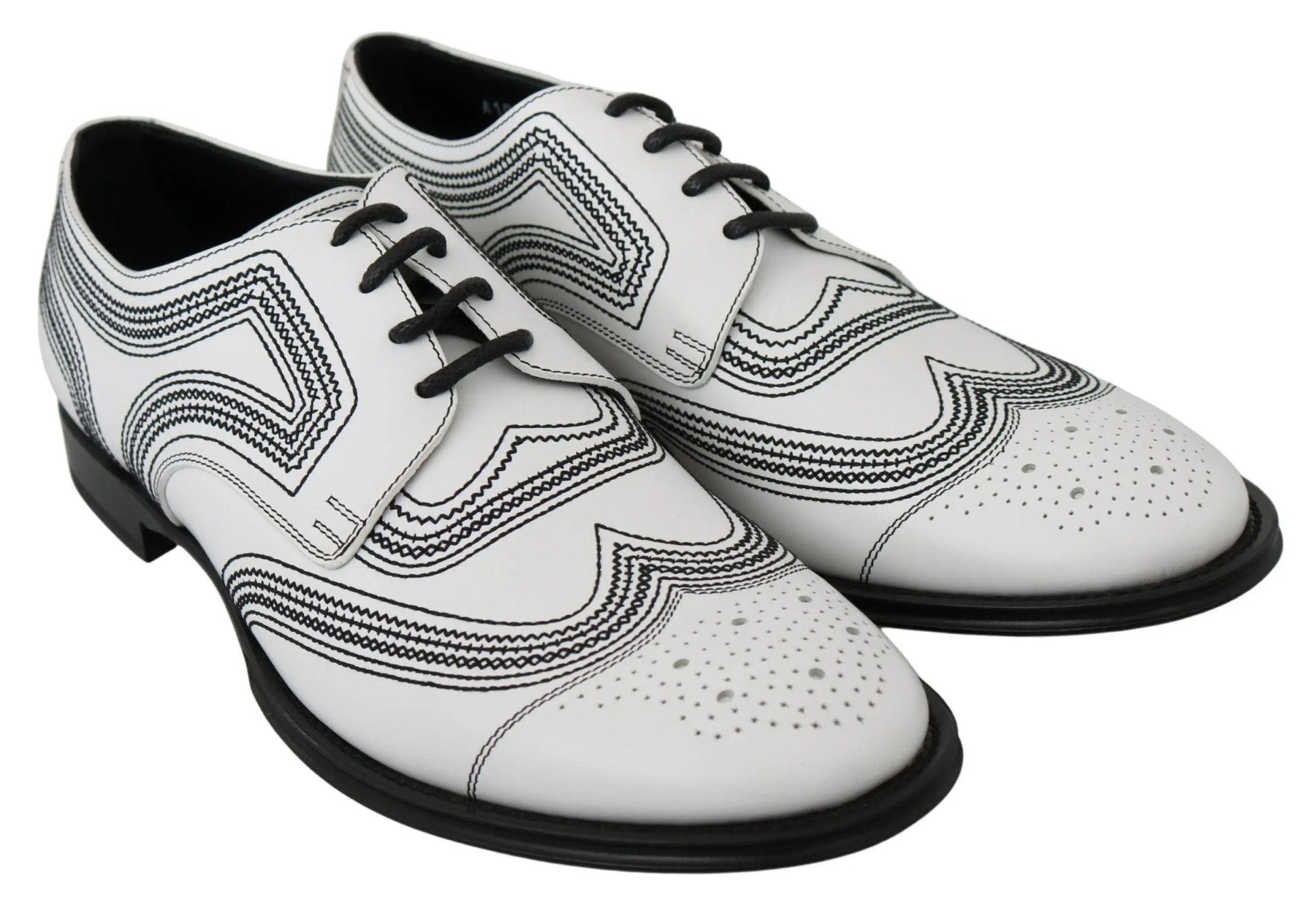 Dolce & Gabbana Elegant White Leather Derby Shoes - Arichezz.store