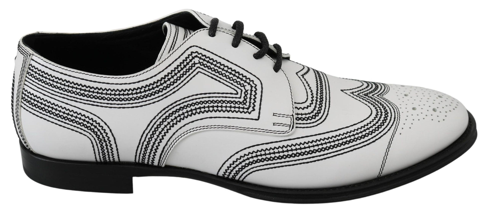 Dolce & Gabbana Elegant White Leather Derby Shoes - Arichezz.store