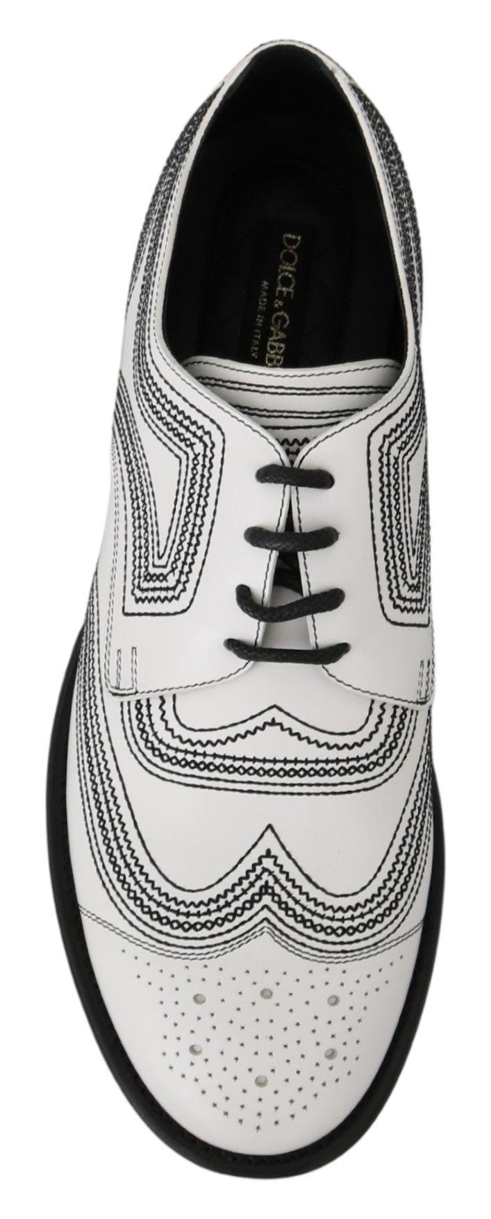 Dolce & Gabbana Elegant White Leather Derby Shoes - Arichezz.store