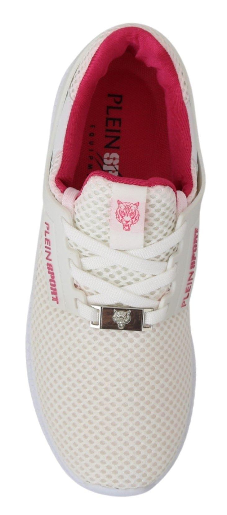 Philipp Plein Chic White Becky Sneakers with Pink Accents - Arichezz.store